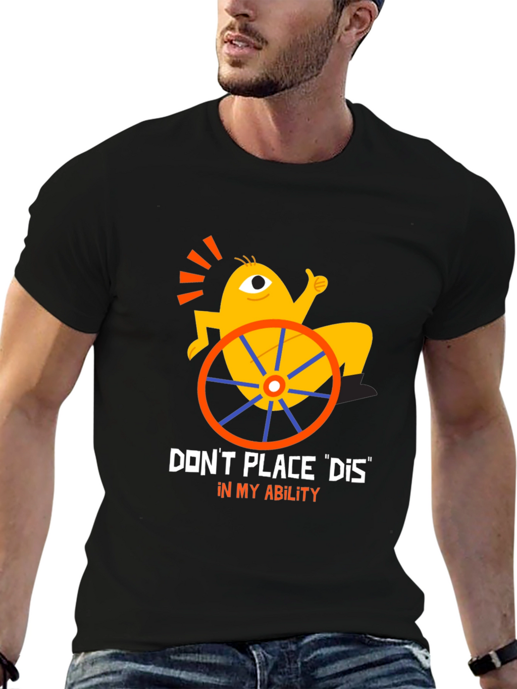 Disability Awareness Graphic T-Shirt - Black
