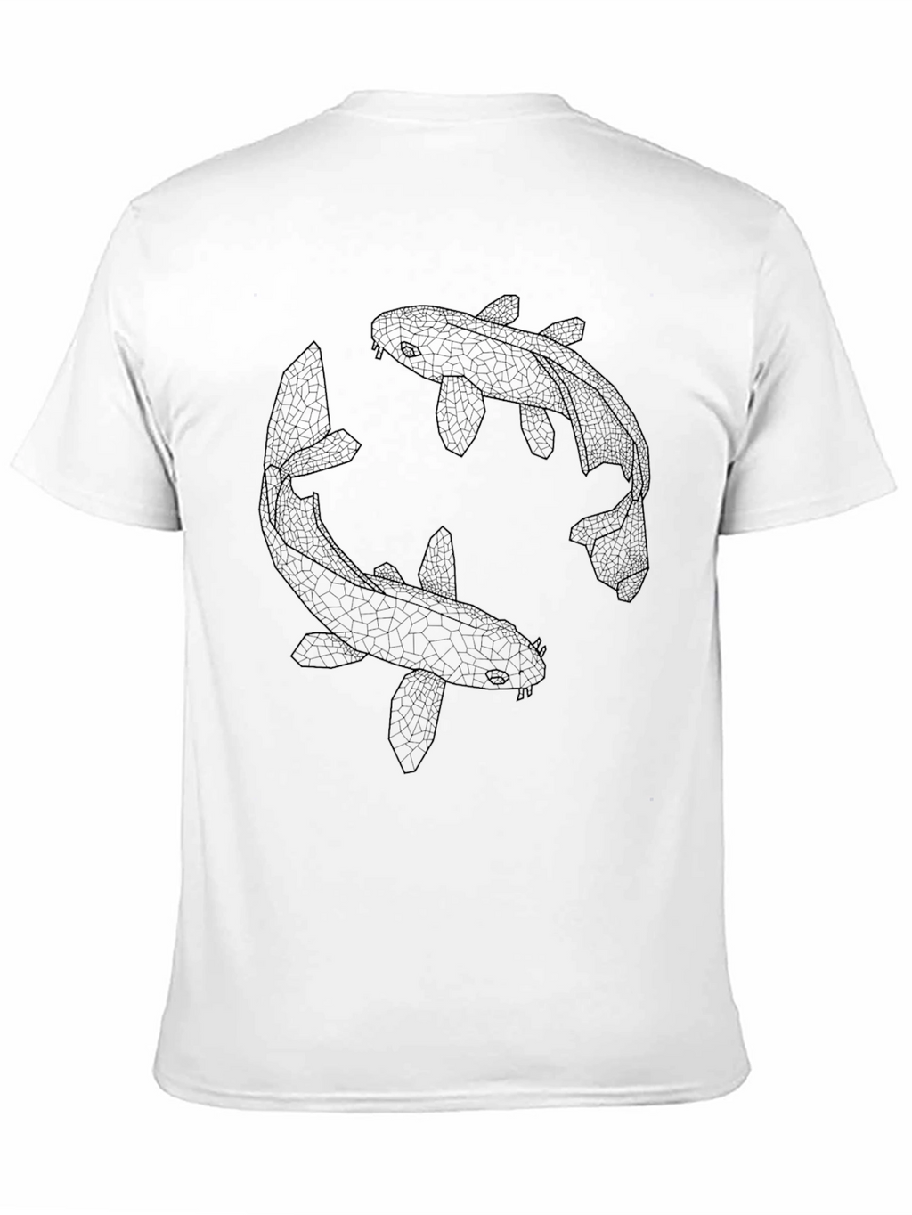 Koi Fish Graphic Tee - Black Cotton