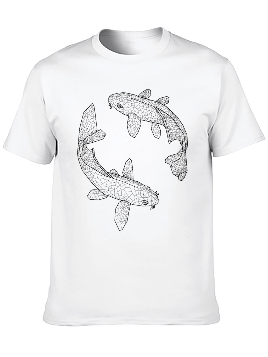 Koi Fish Graphic Tee - Black Cotton