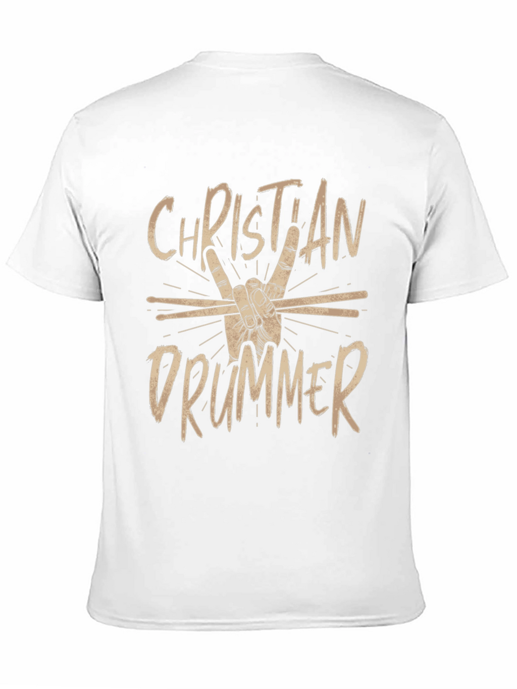 Christian Drummer Black Graphic Tee Shirt