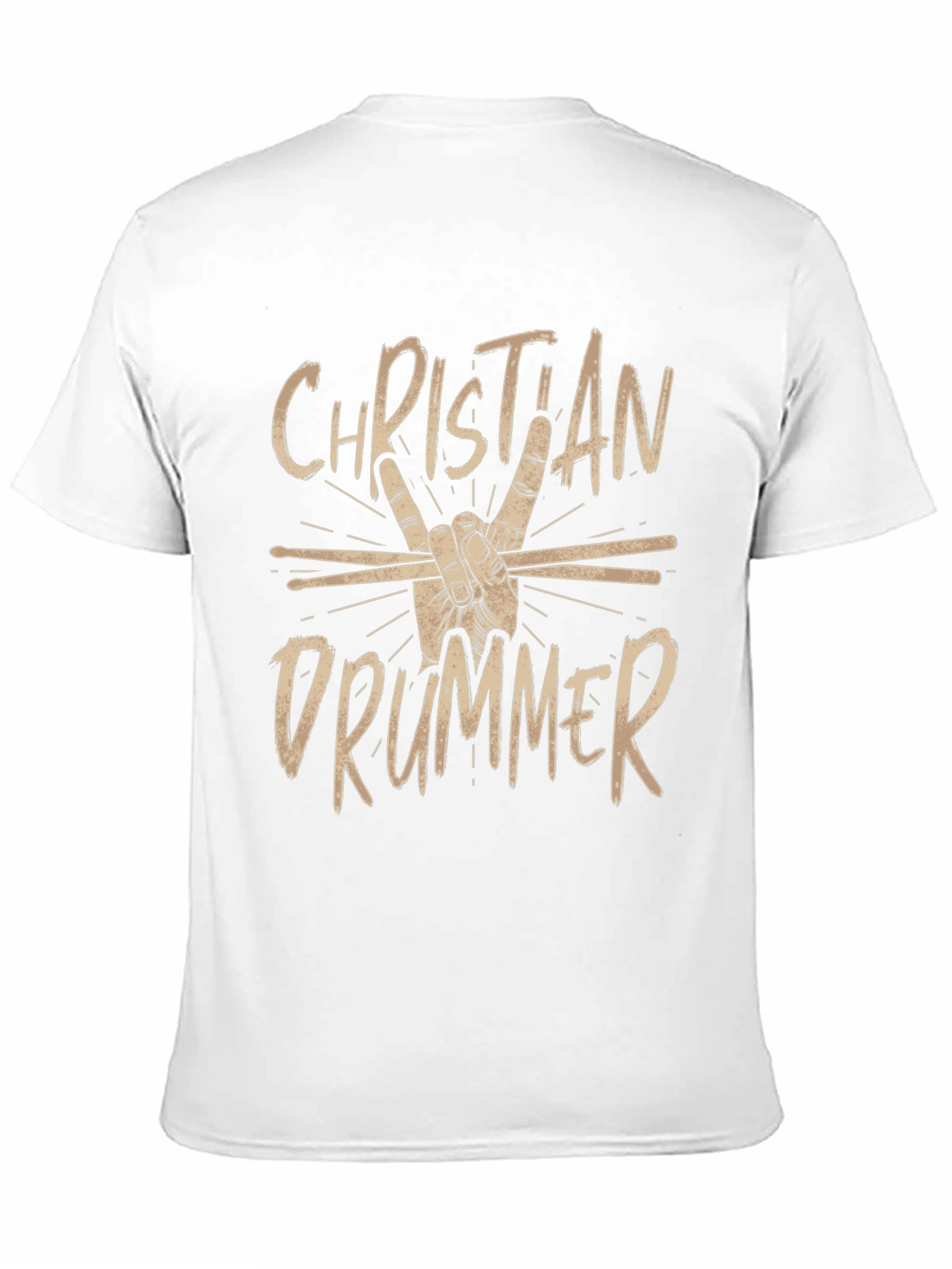 Christian Drummer Black Graphic Tee Shirt