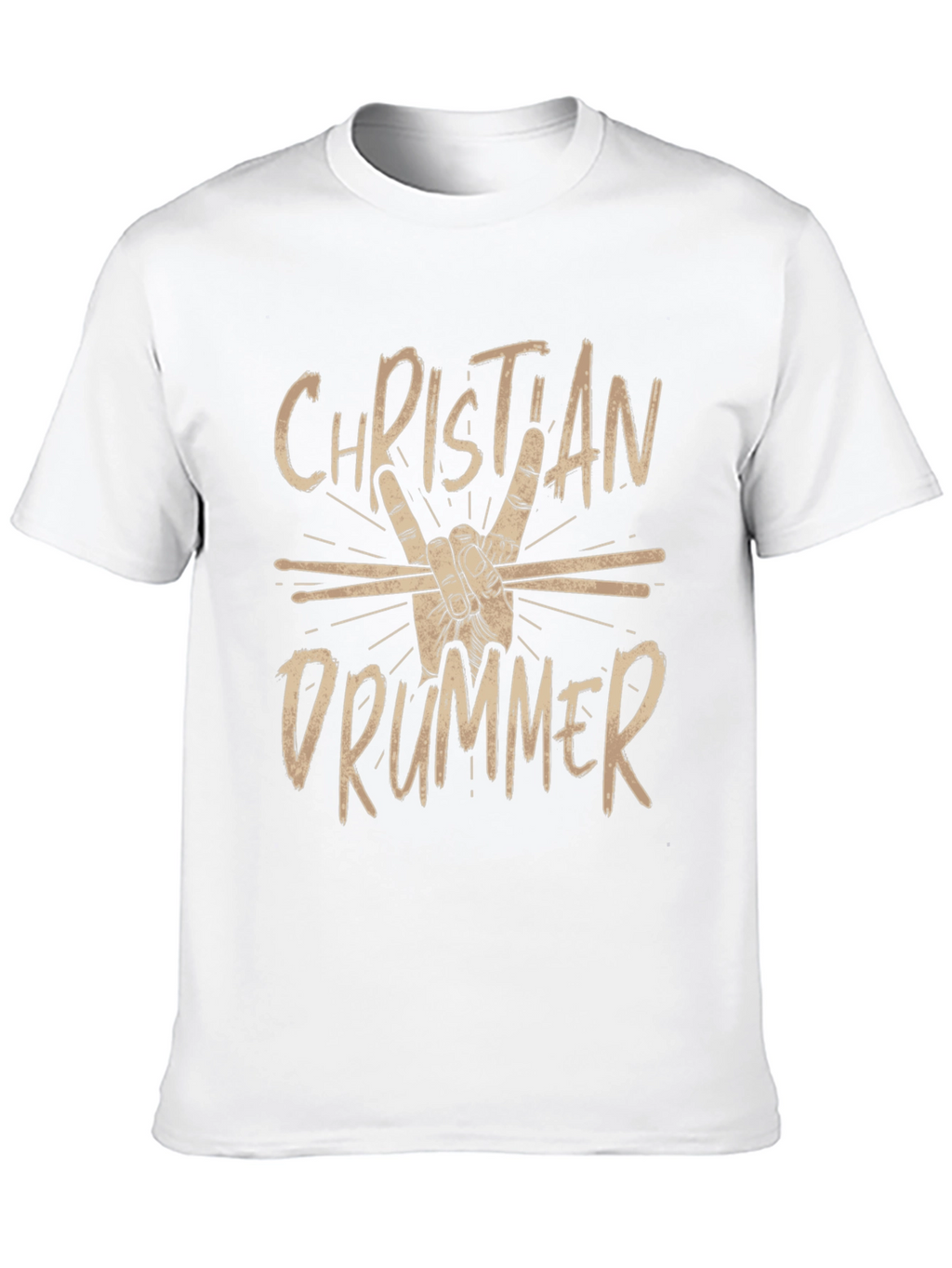 Christian Drummer Black Graphic Tee Shirt