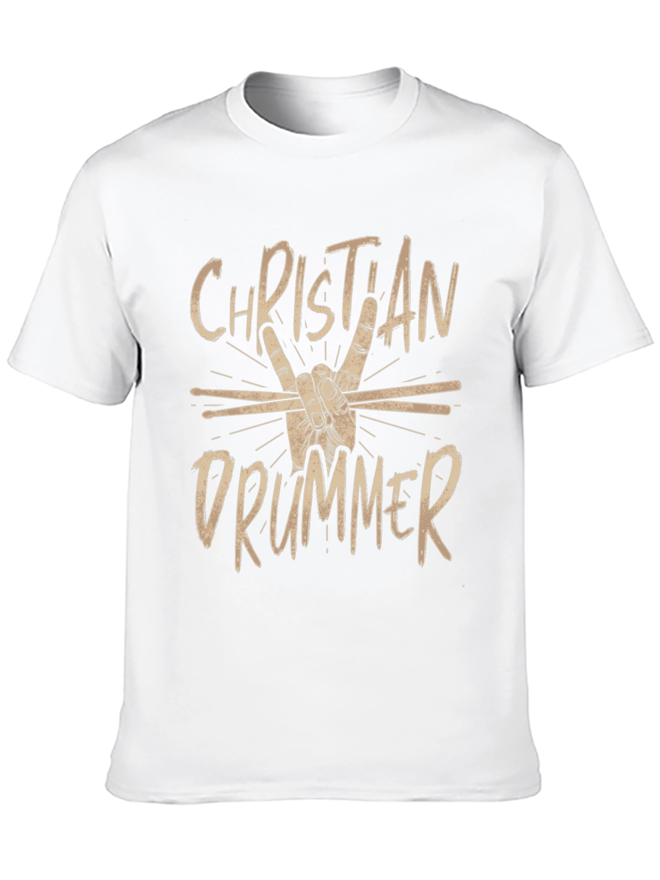 Christian Drummer Black Graphic Tee Shirt