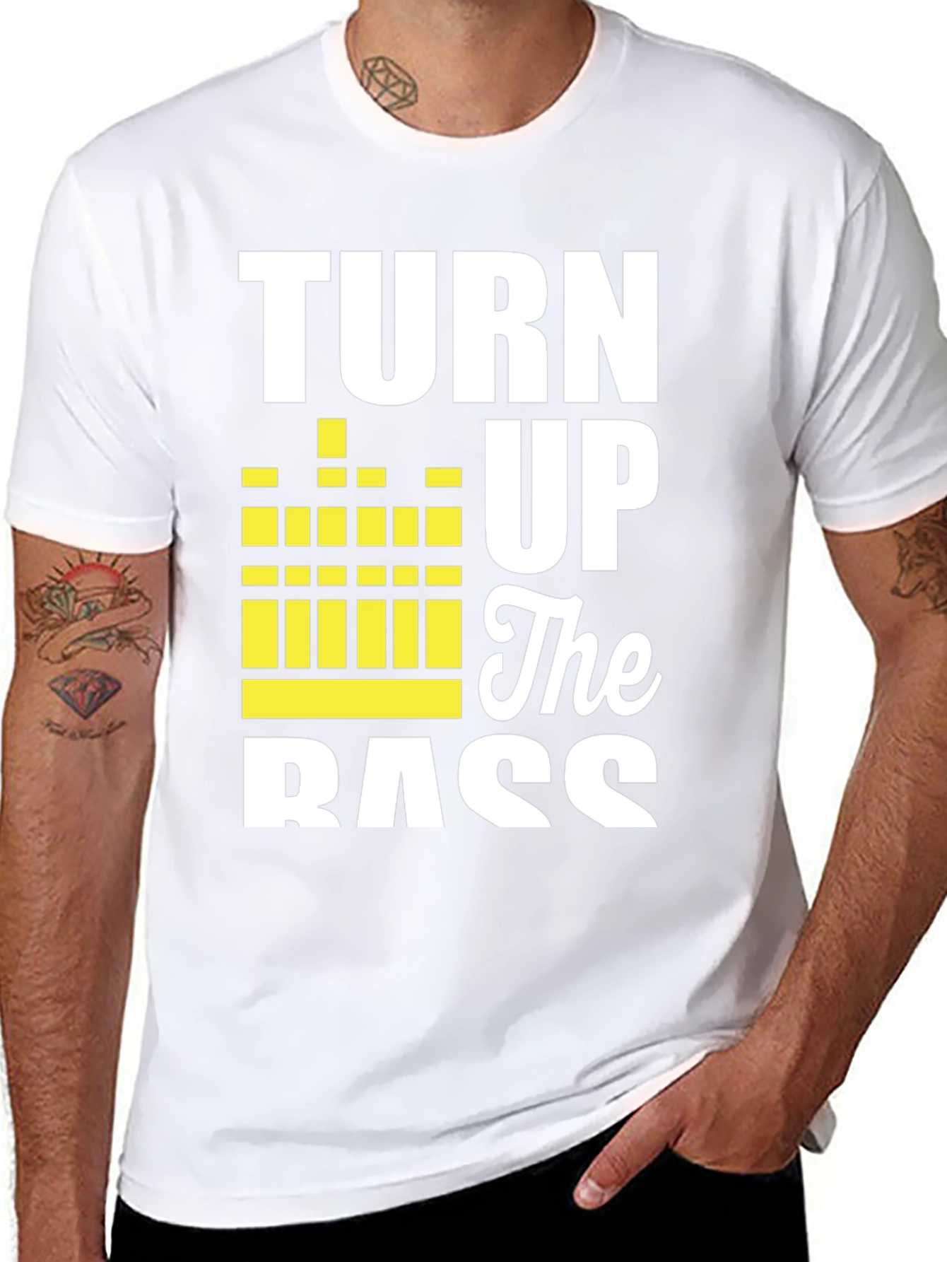 Turn Up The Bass Black Graphic Tee