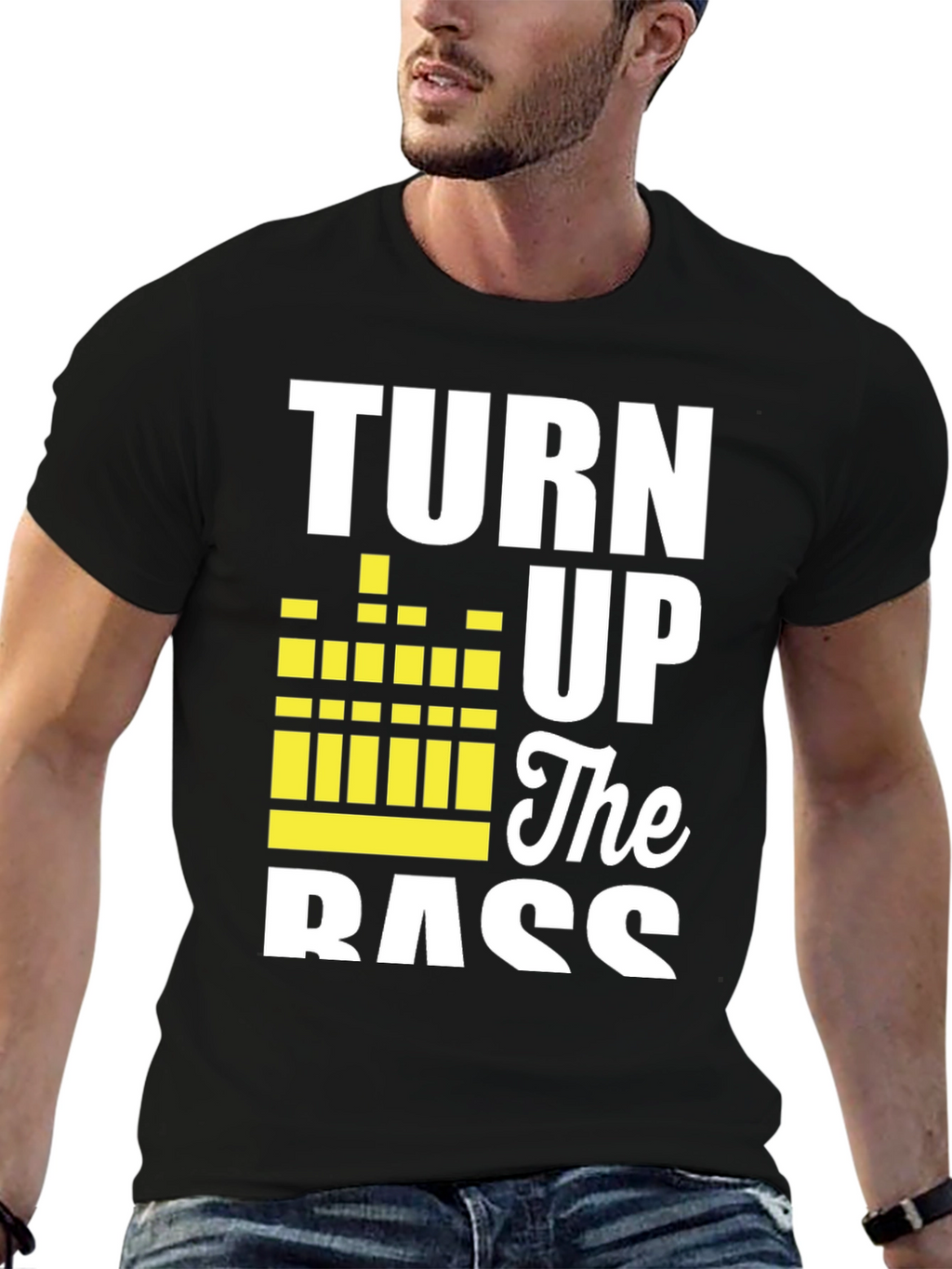 Turn Up The Bass Black Graphic Tee