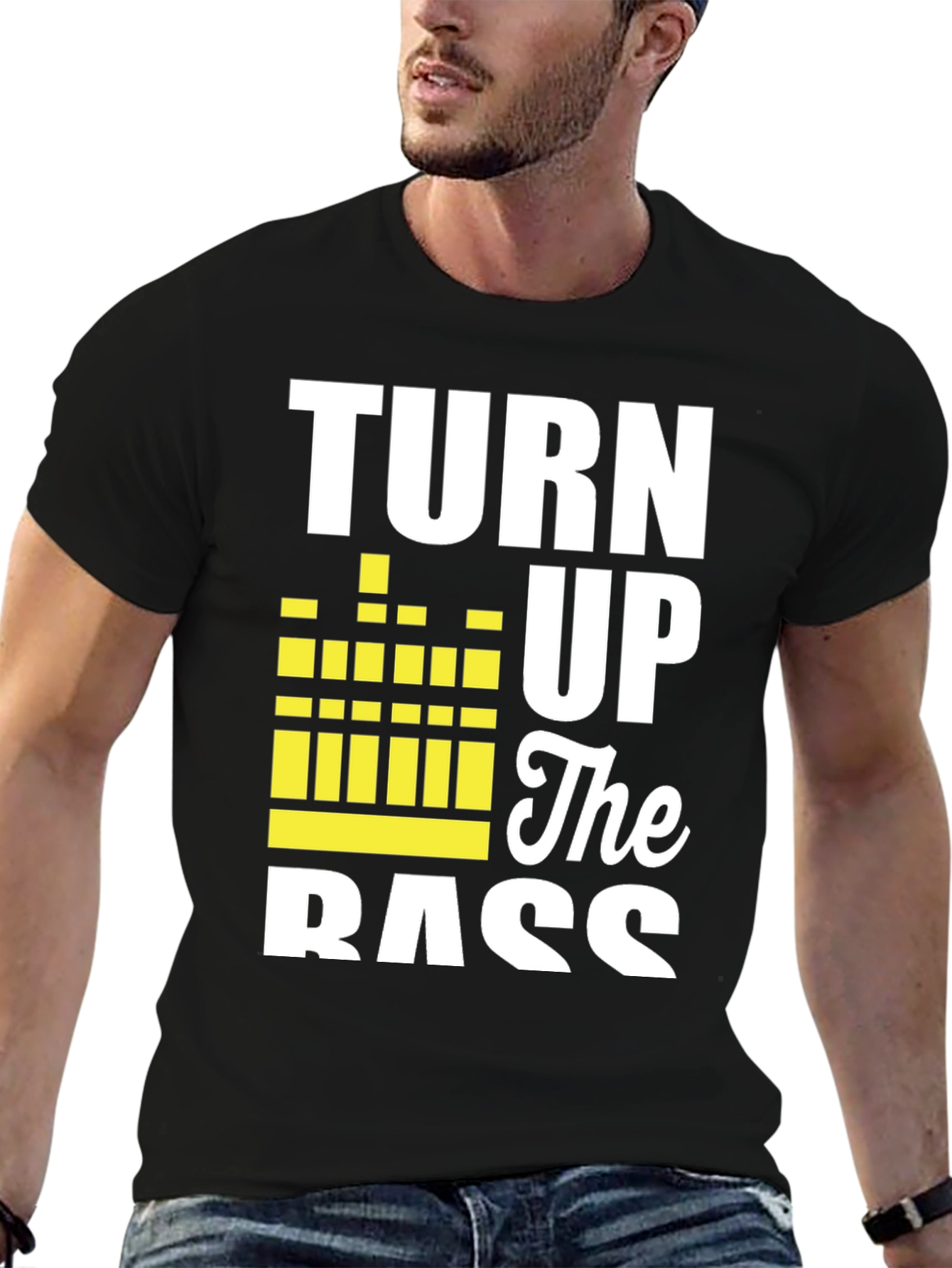 Turn Up The Bass Black Graphic Tee