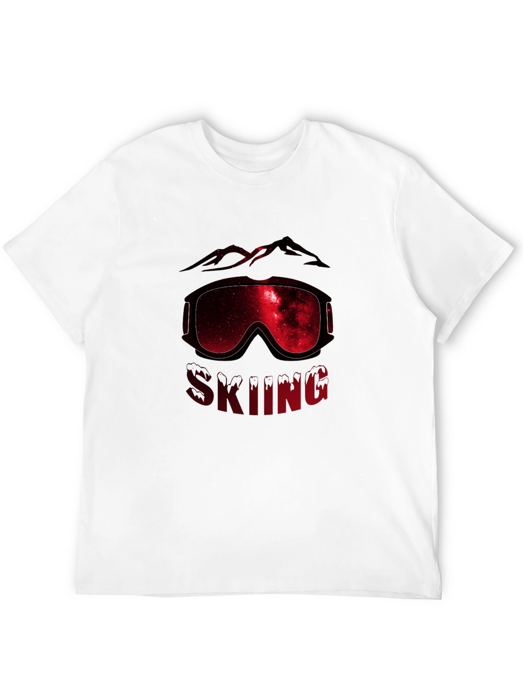 Skiing Galaxy Graphic Tee - Mens Black T-Shirt