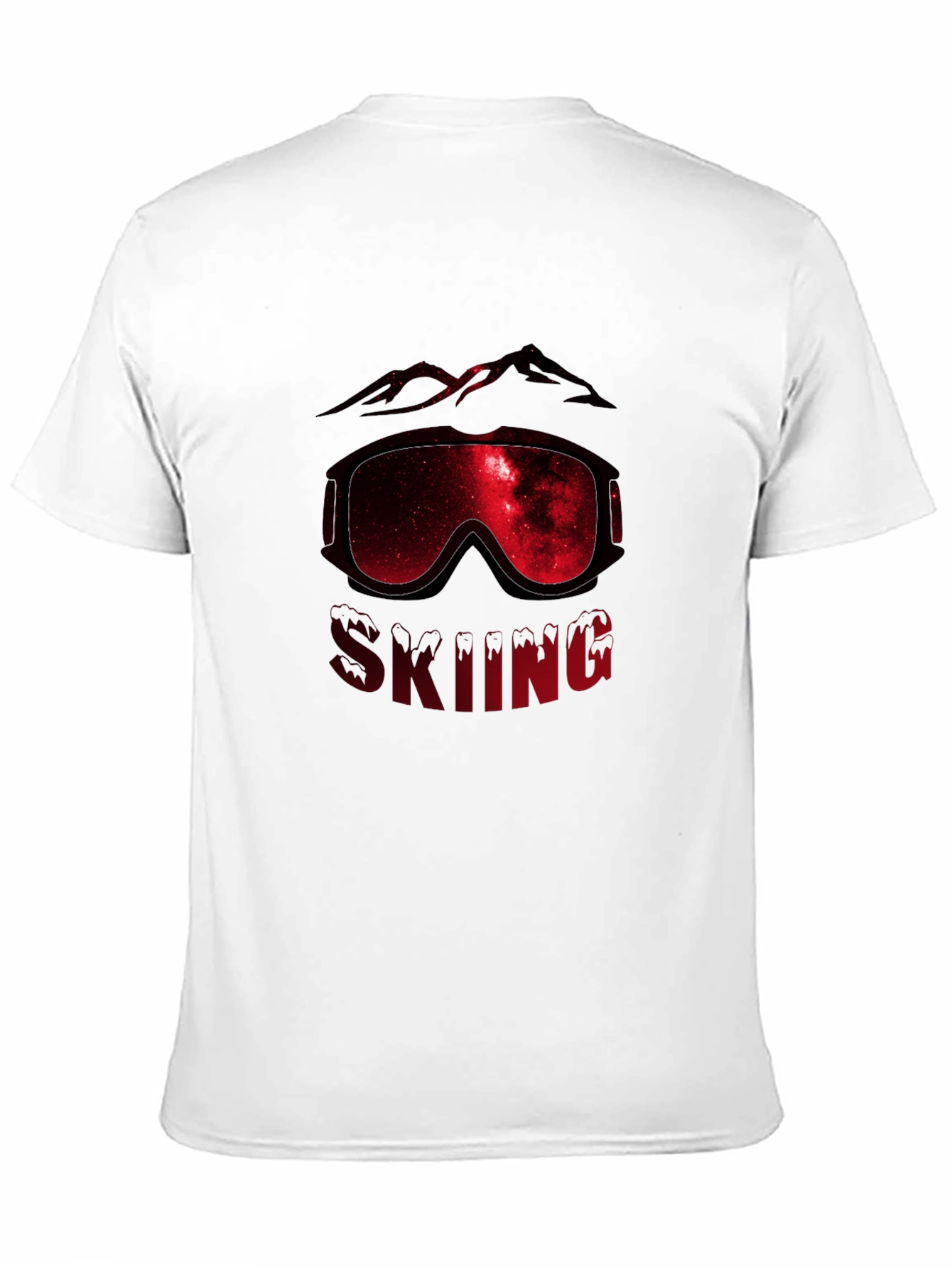 Skiing Galaxy Graphic Tee - Mens Black T-Shirt