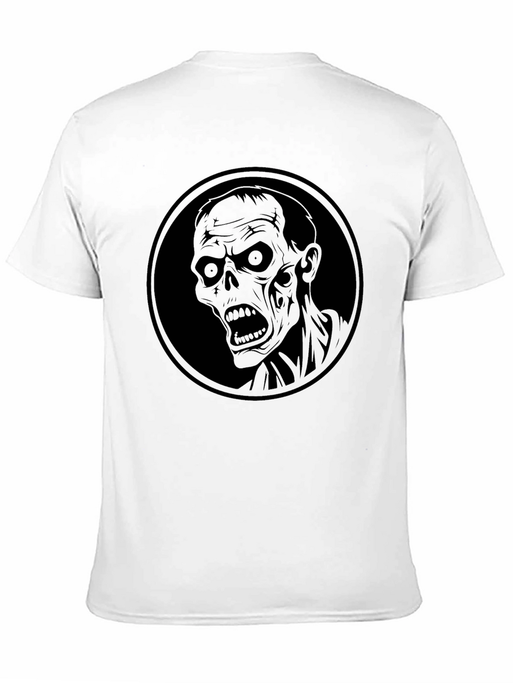 Zombie Head Graphic Print Mens Black T-Shirt