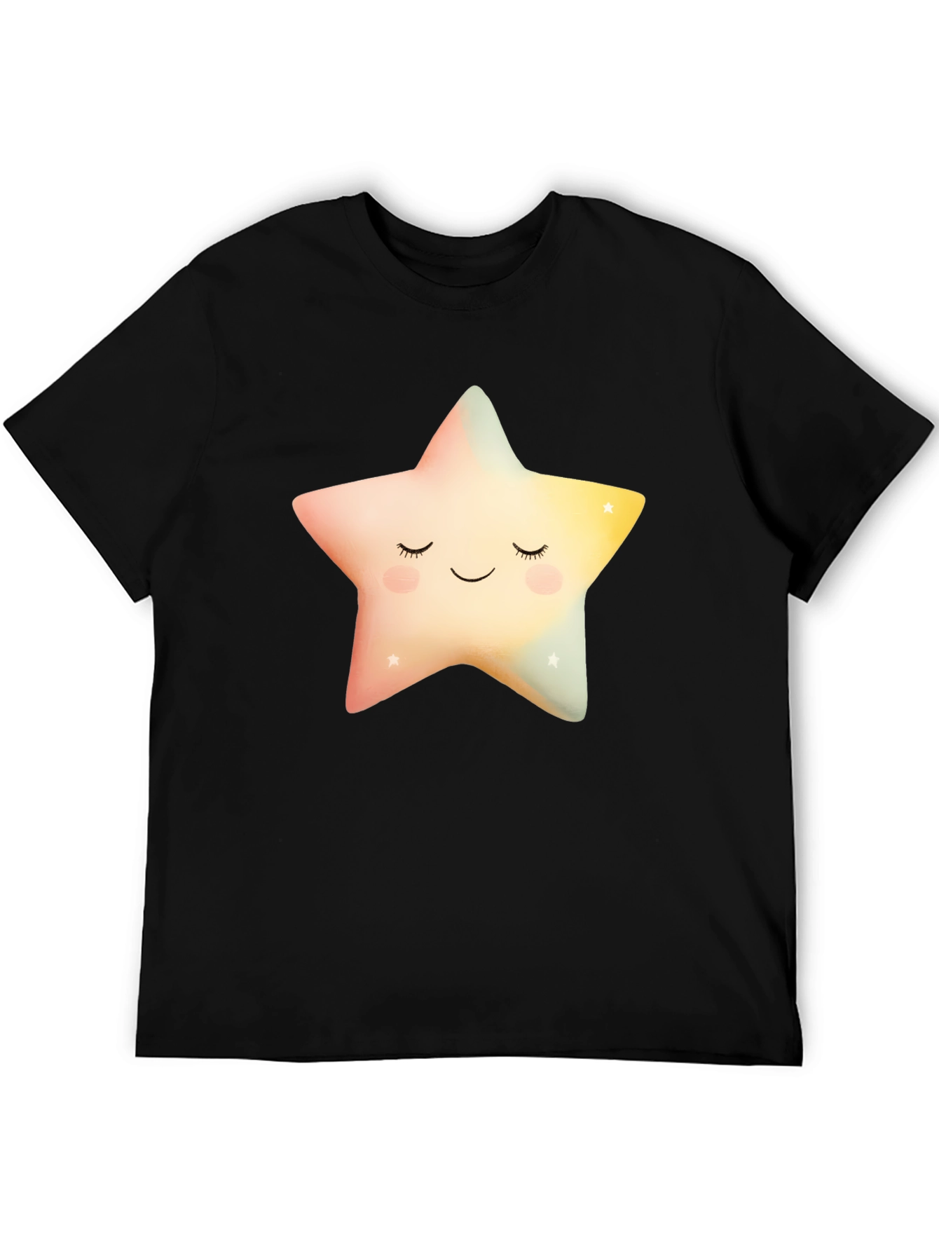 Sleepy Star Graphic T-Shirt - Black Cotton Blend