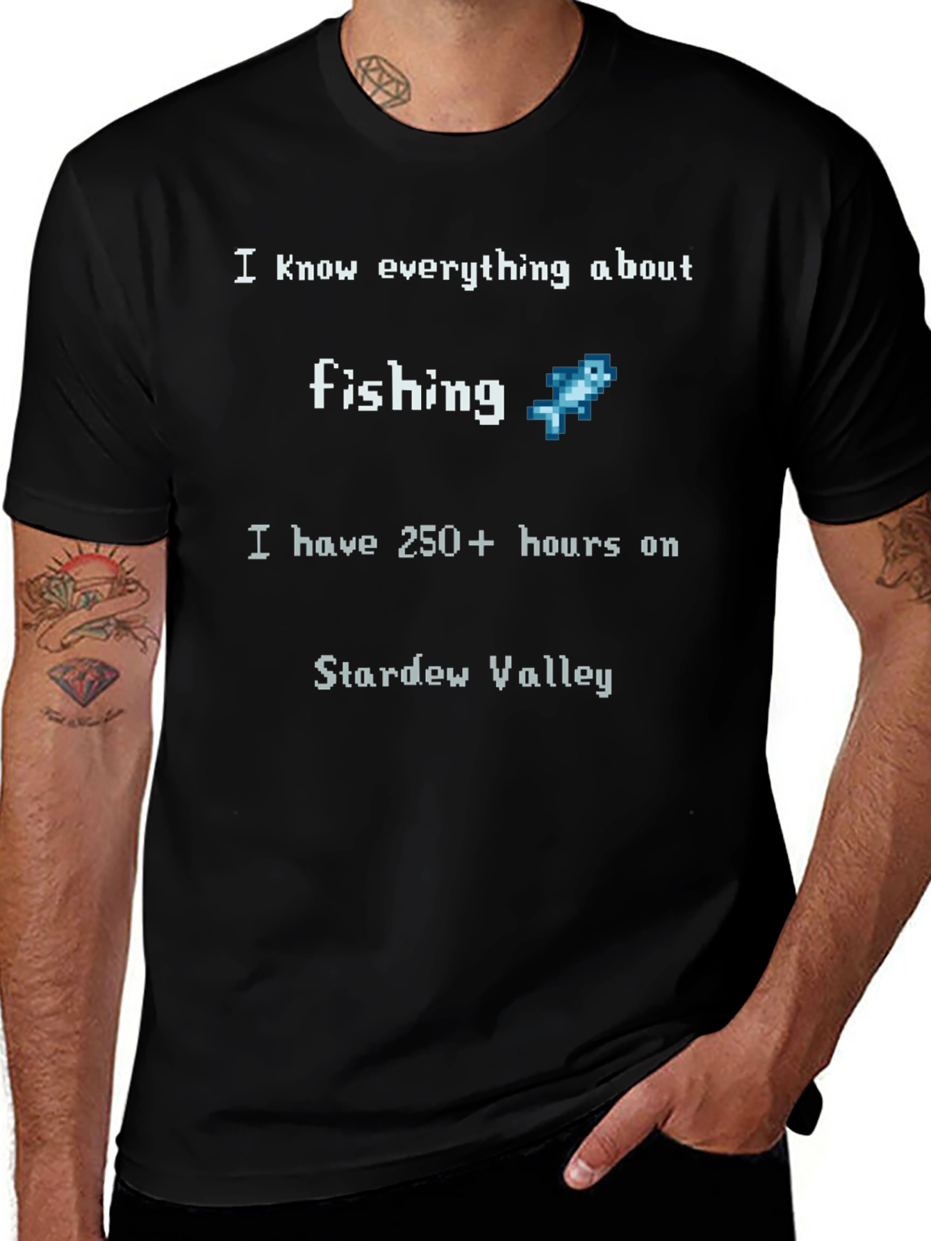 Stardew Valley Fishing Fan T-Shirt - 250+ Hours