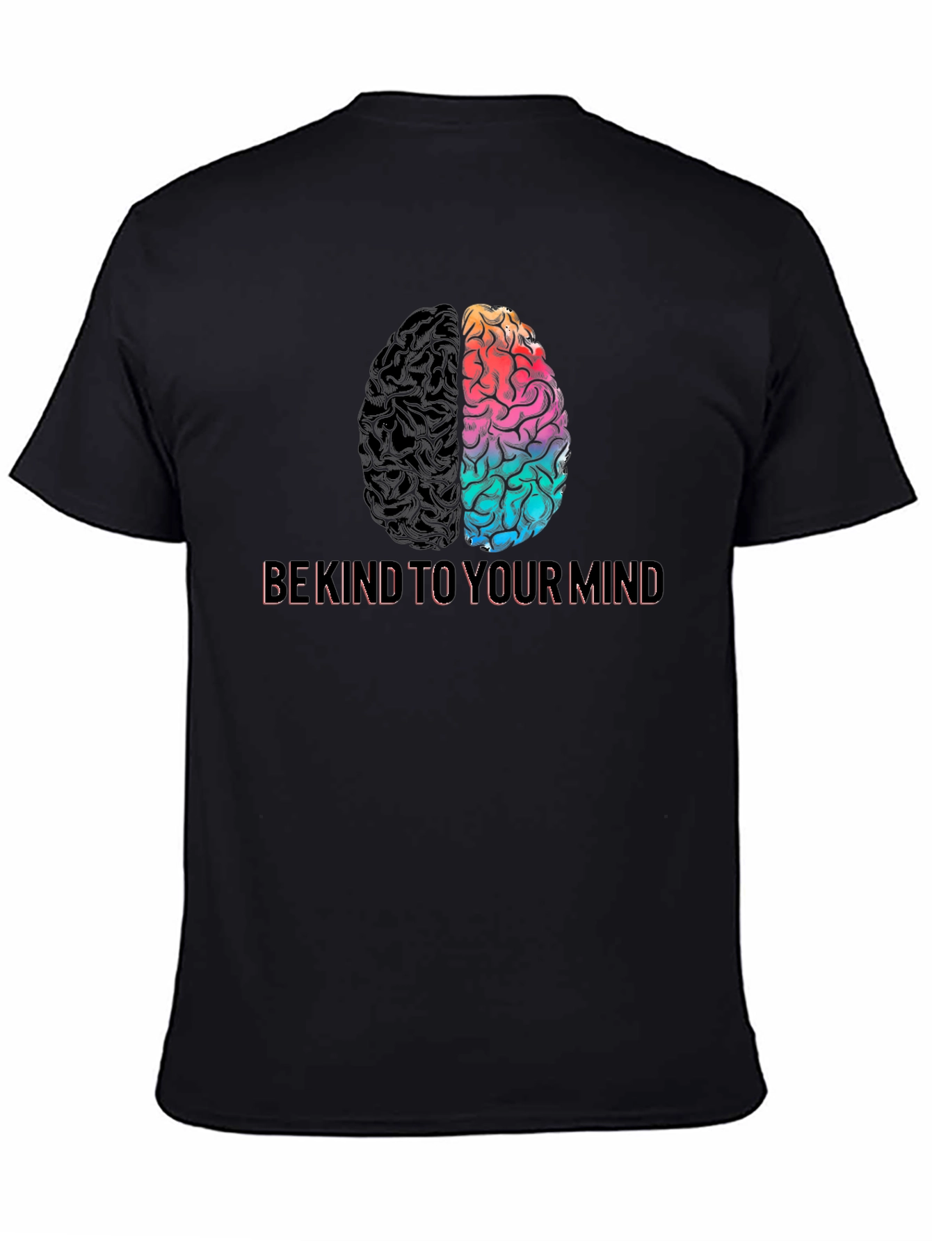 Be Kind To Your Mind Brain Tee - Black