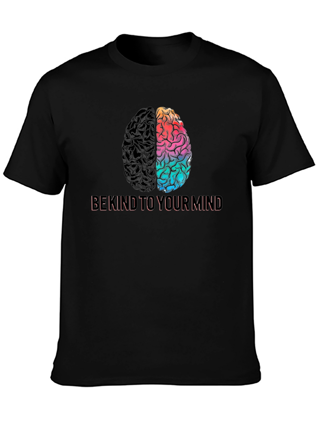 Be Kind To Your Mind Brain Tee - Black