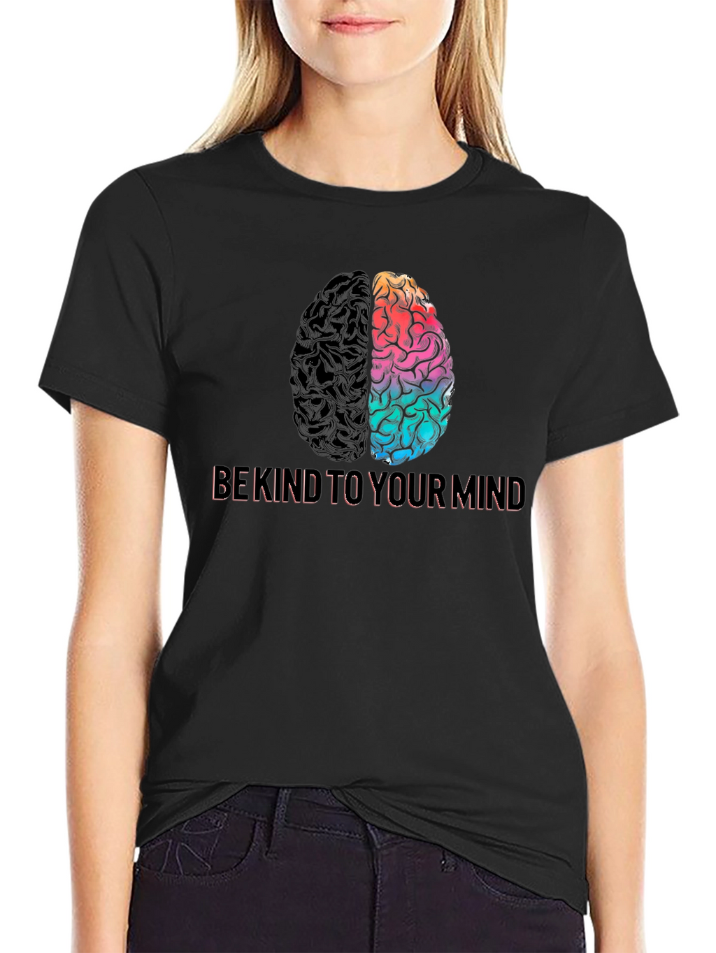 Be Kind To Your Mind Brain Tee - Black