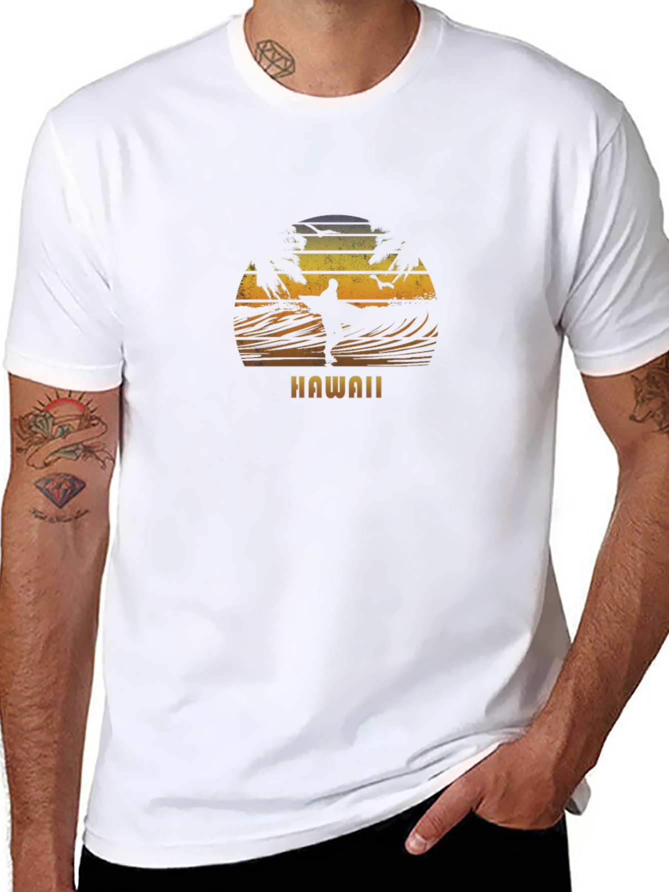 Hawaii Surfer Graphic T-Shirt