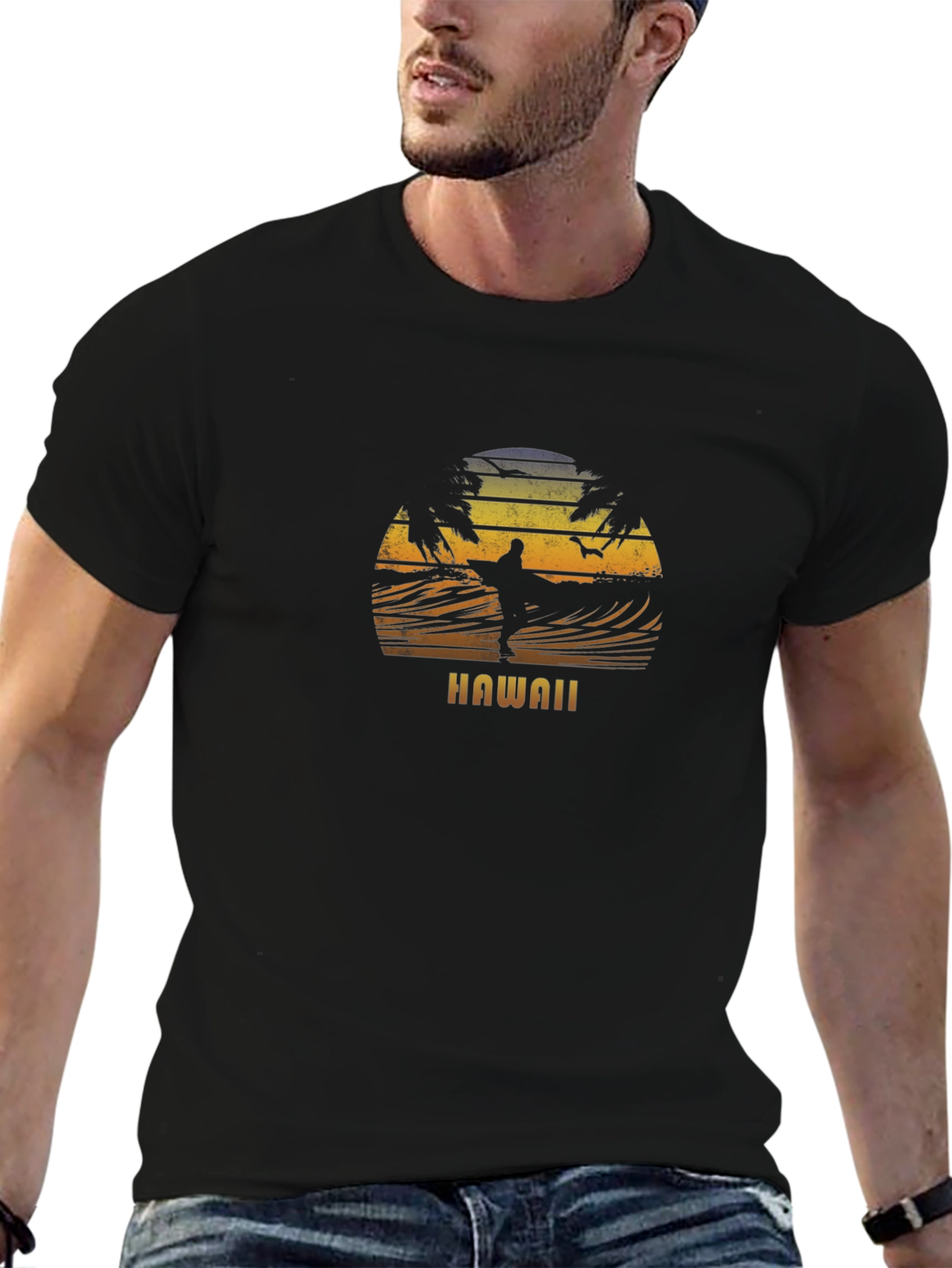 Hawaii Surfer Graphic T-Shirt