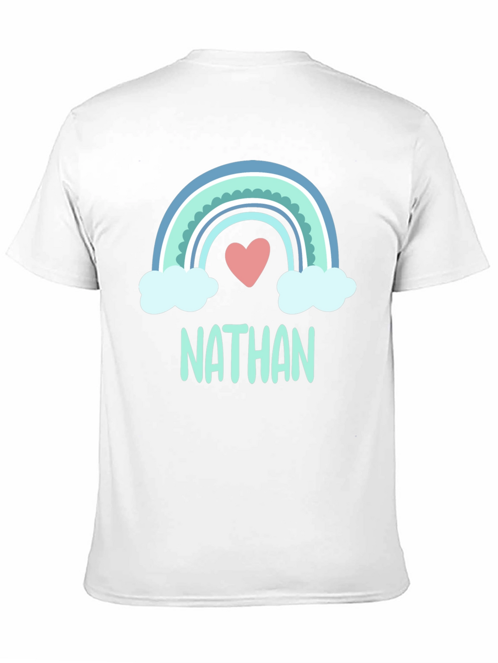 Personalized Nathan Rainbow Heart T-Shirt