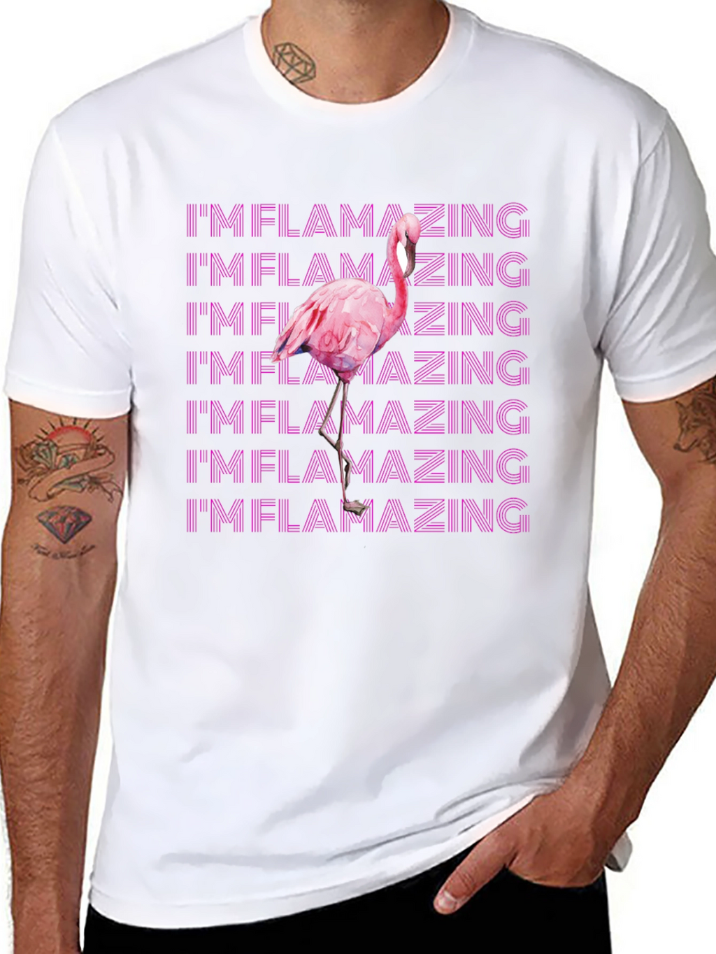 Im Flamazing Graphic Tee - Pink Flamingo