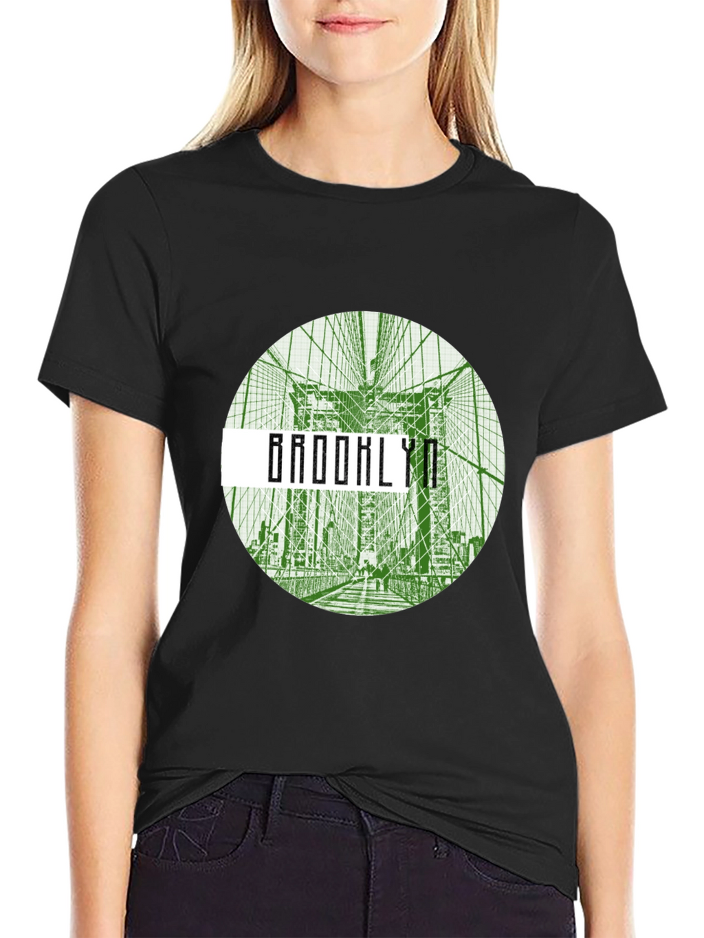 Brooklyn Bridge Graphic Tee - Black Crew Neck T-Shirt