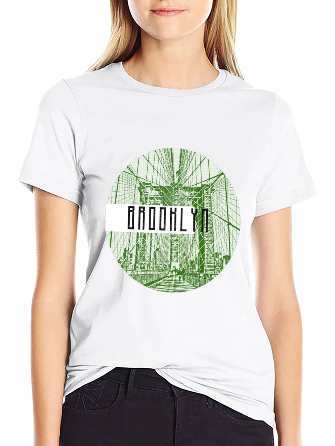 Brooklyn Bridge Graphic Tee - Black Crew Neck T-Shirt