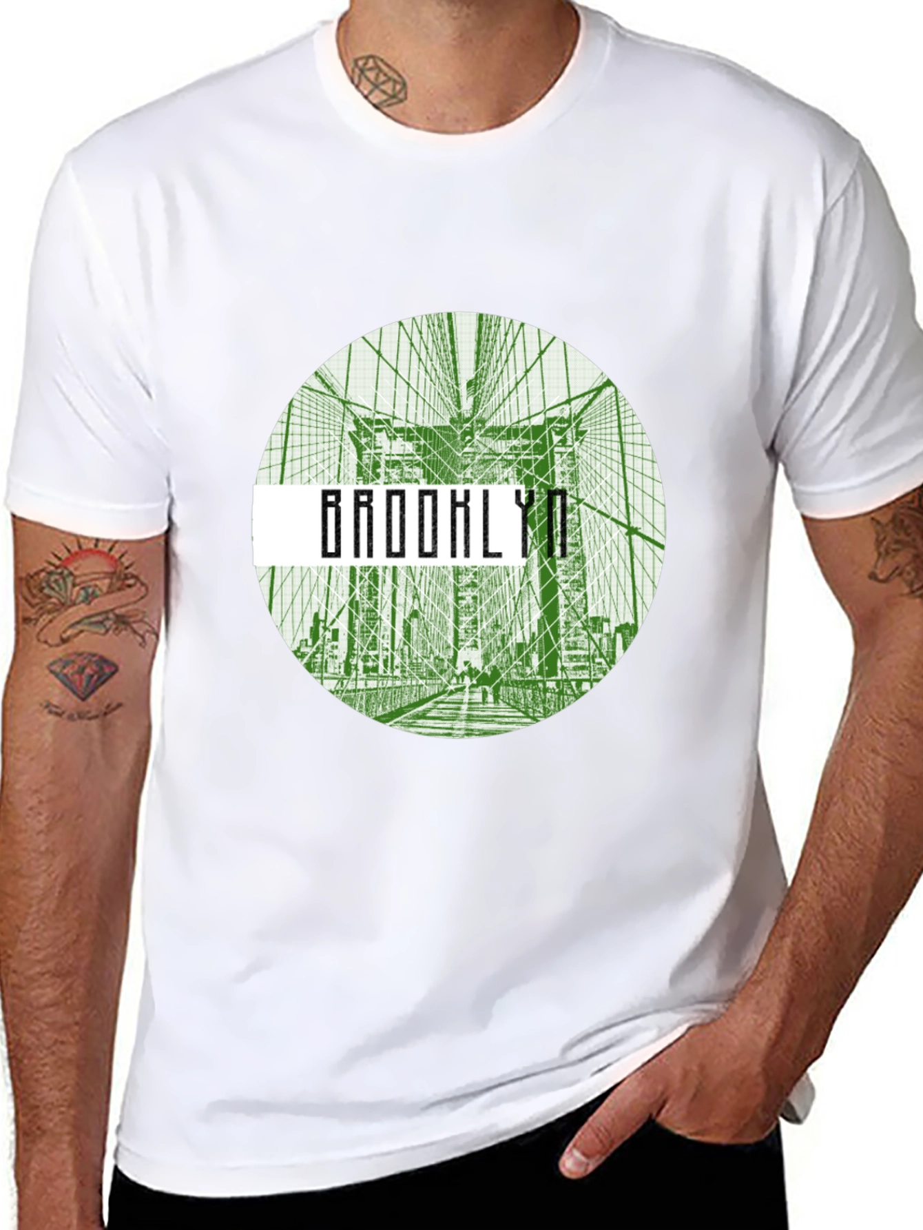 Brooklyn Bridge Graphic Tee - Black Crew Neck T-Shirt