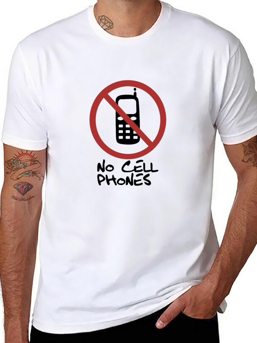 No Cell Phones T-Shirt Novelty Graphic Tee