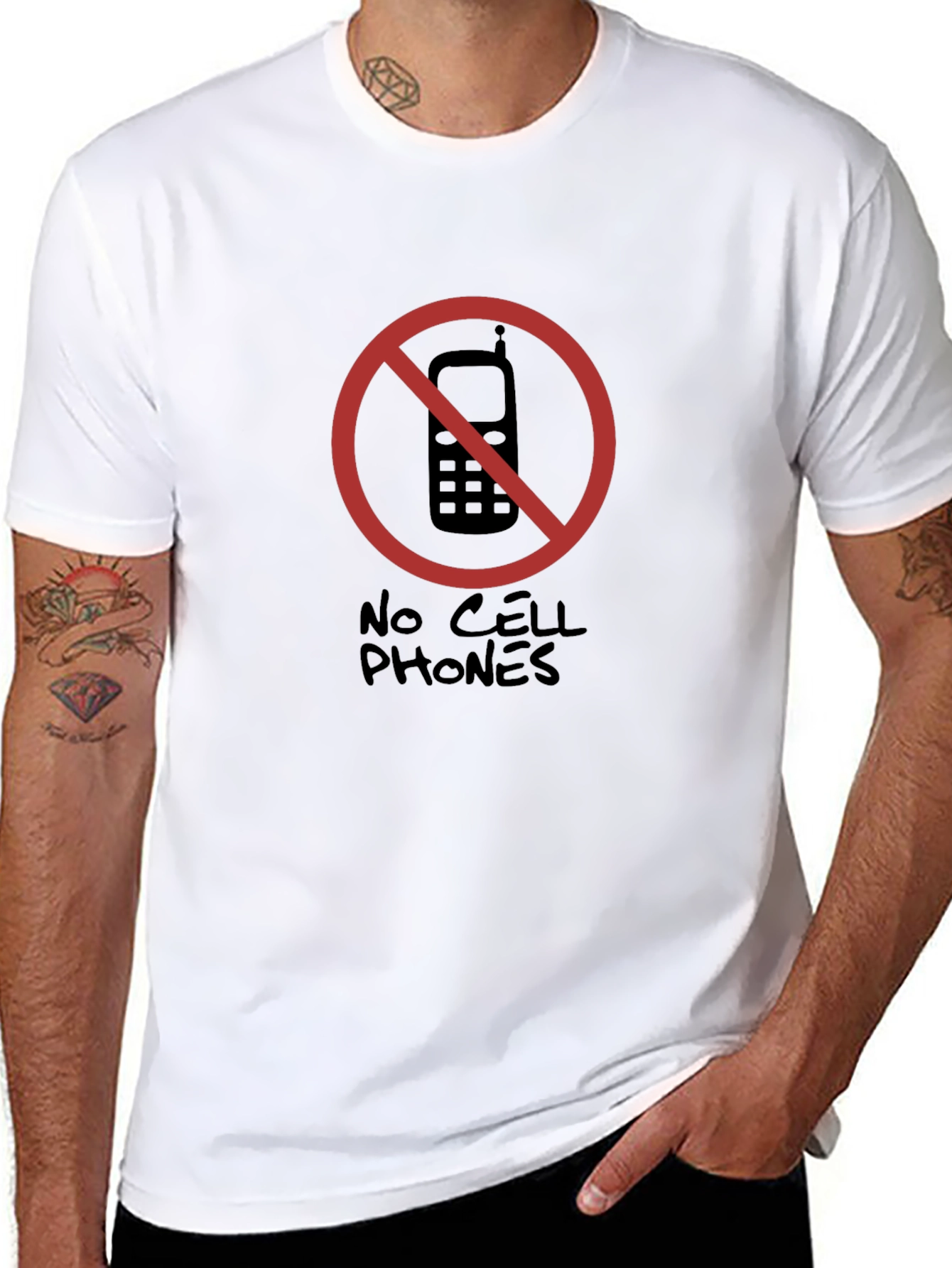 No Cell Phones T-Shirt Novelty Graphic Tee