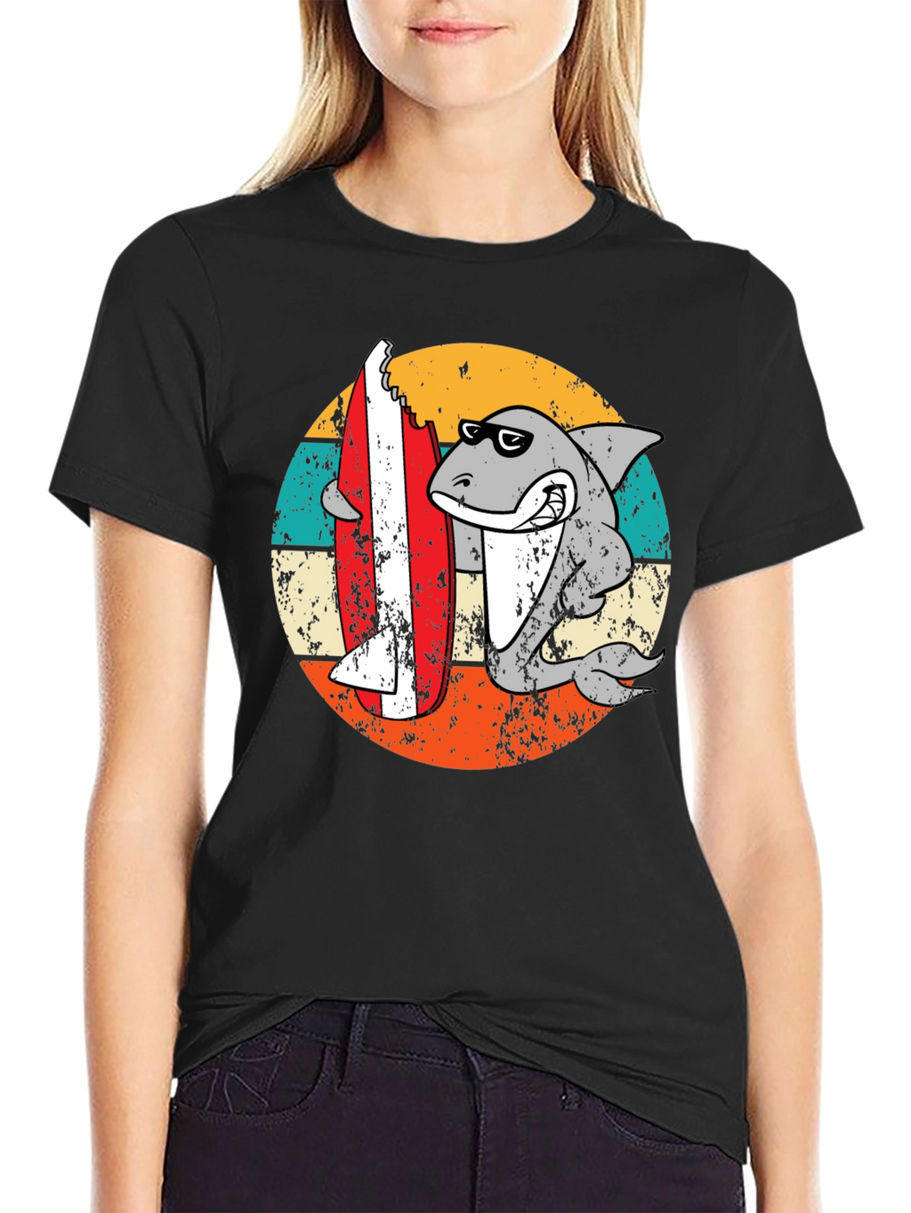 Shark Surfboard Bite T-Shirt