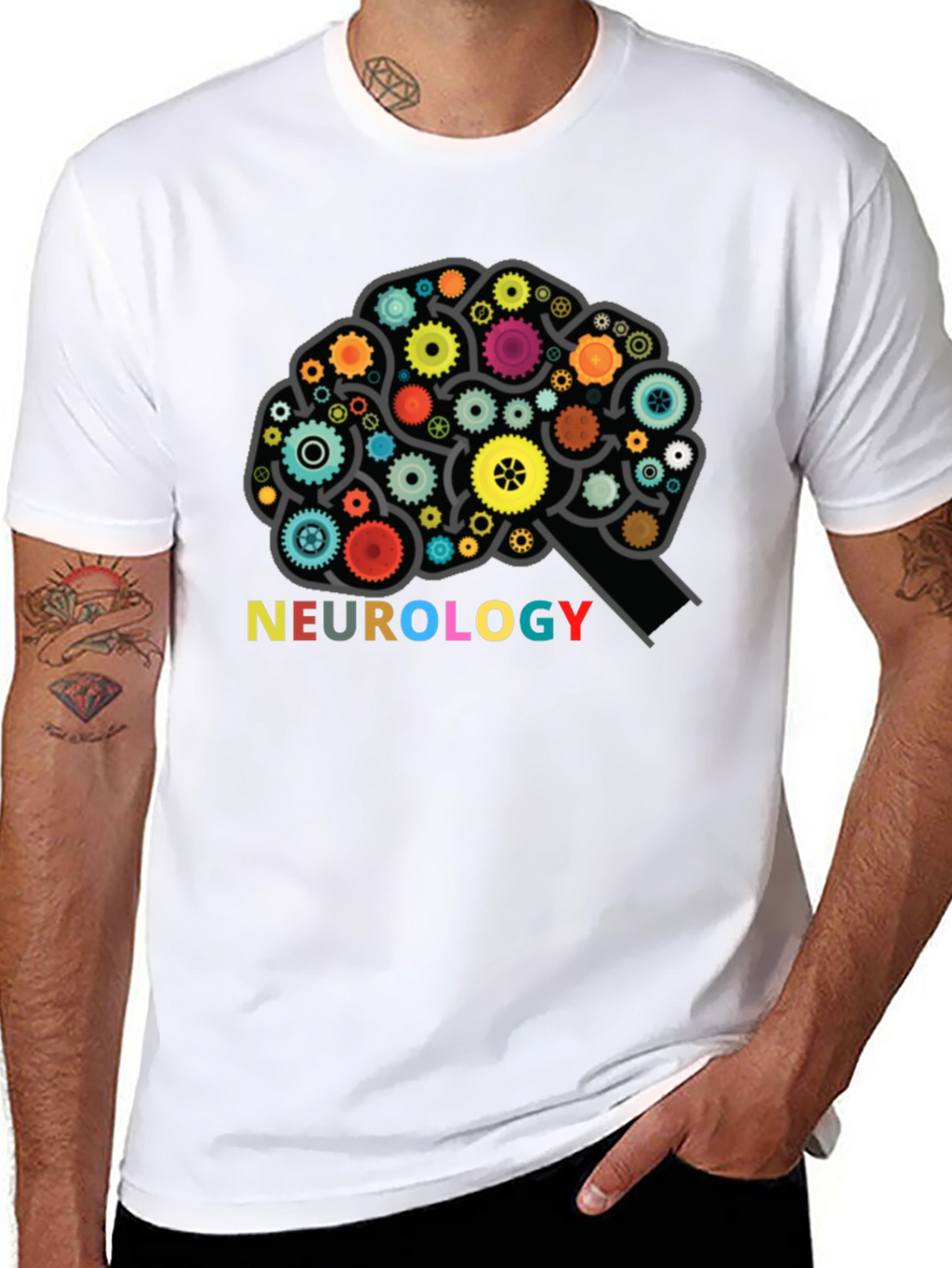 Neurology Brain Gears Graphic T-Shirt