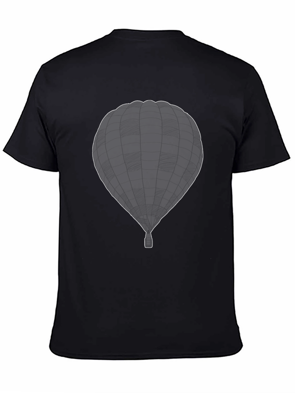Mens Black Hot Air Balloon Graphic Tee