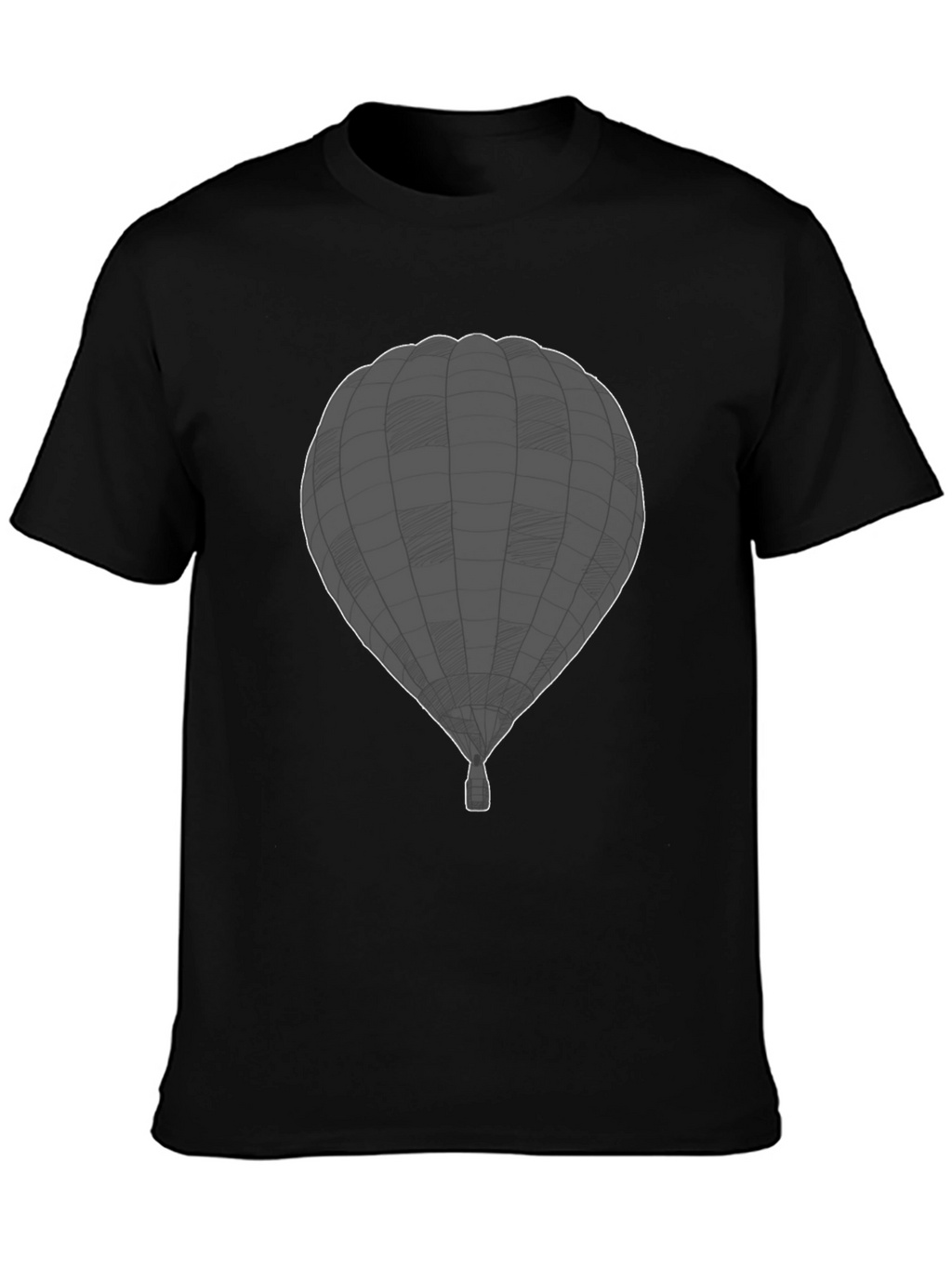 Mens Black Hot Air Balloon Graphic Tee