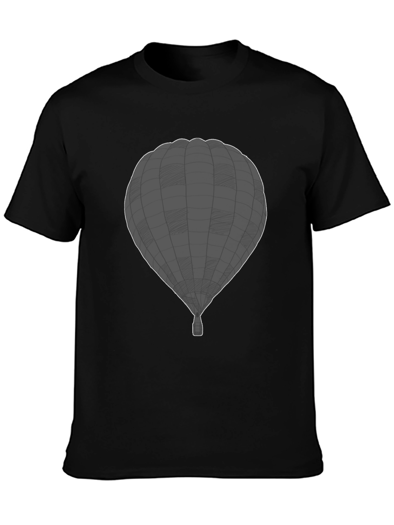 Mens Black Hot Air Balloon Graphic Tee