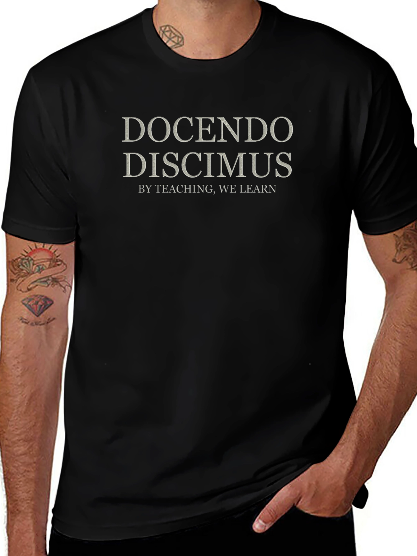 Docendo Discimus Black T-Shirt - By Teaching We Learn