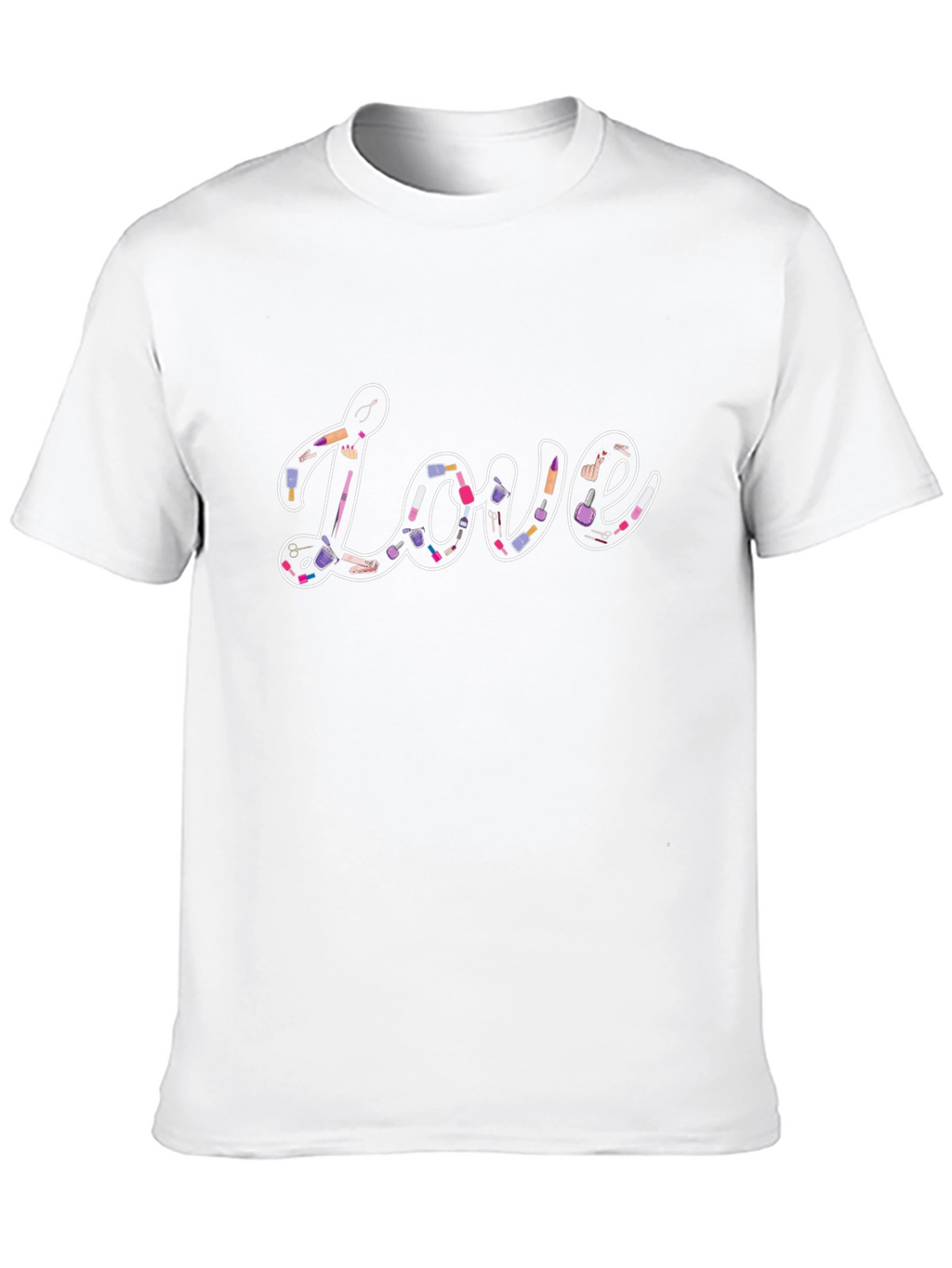Love Makeup Design Black Tee Shirt