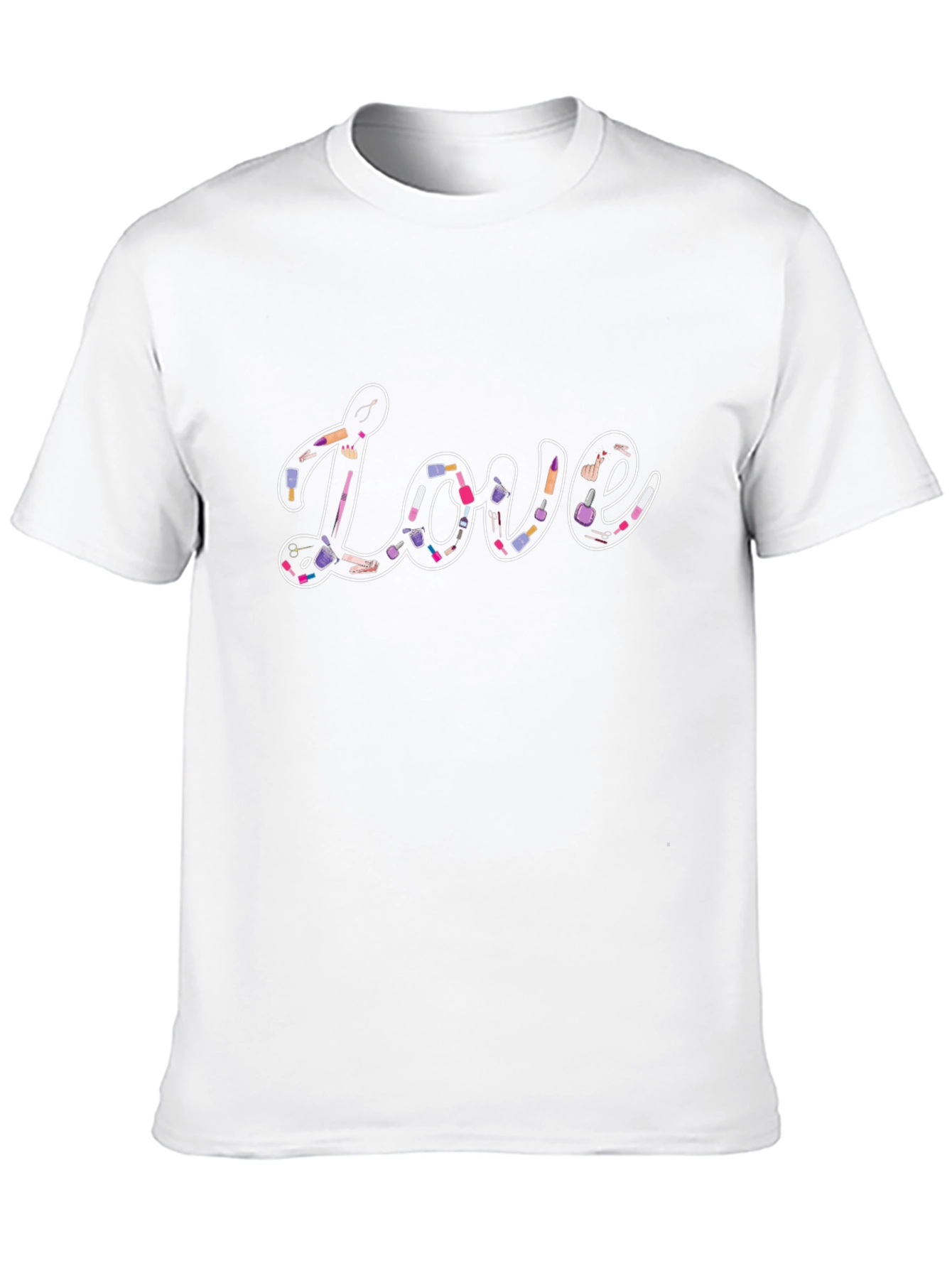 Love Makeup Design Black Tee Shirt