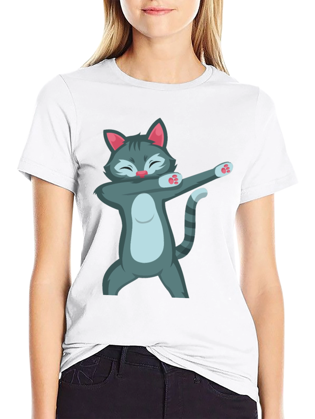 Dabbing Cat Graphic T-Shirt