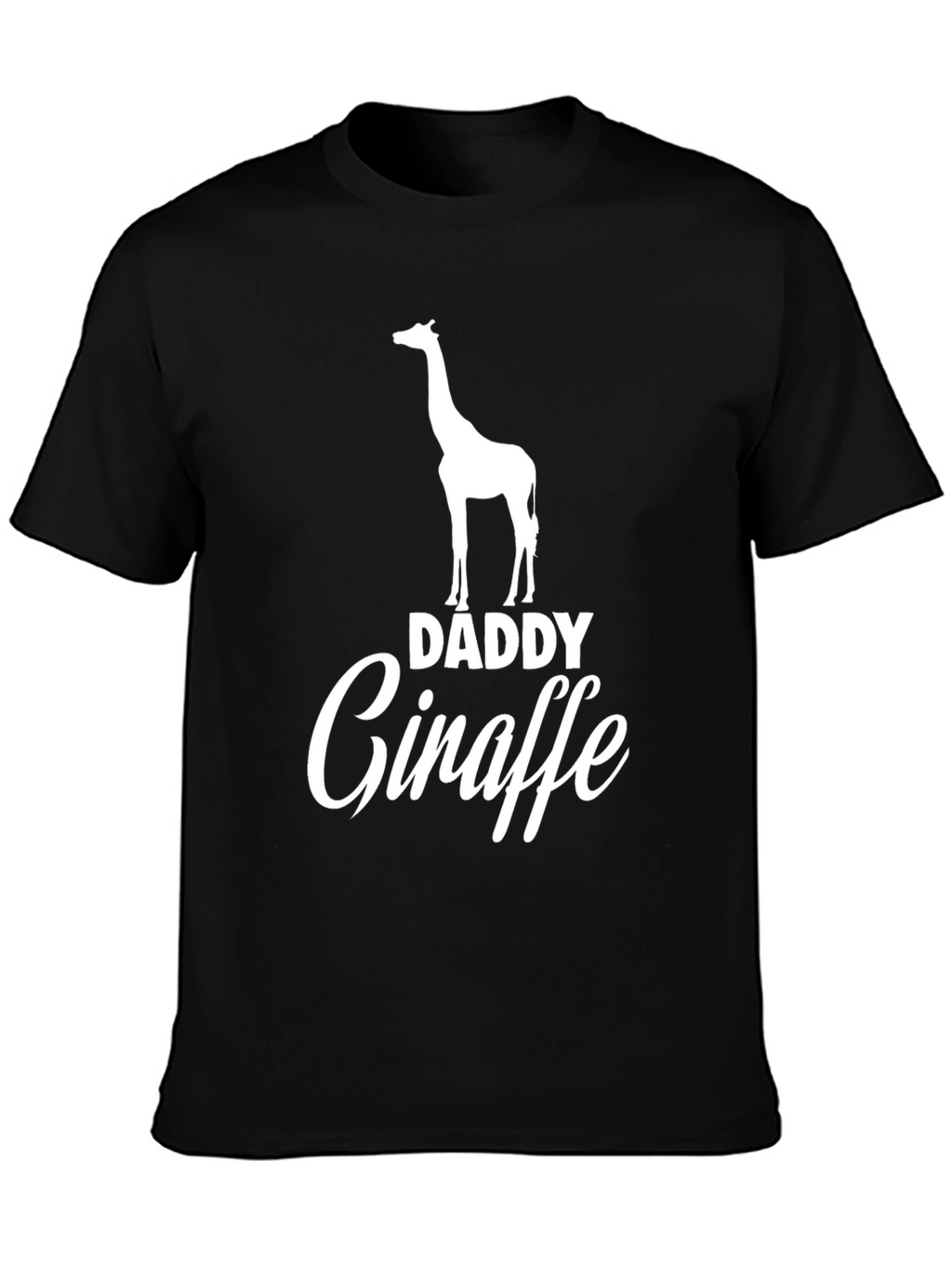 Daddy Giraffe Black Graphic Tee