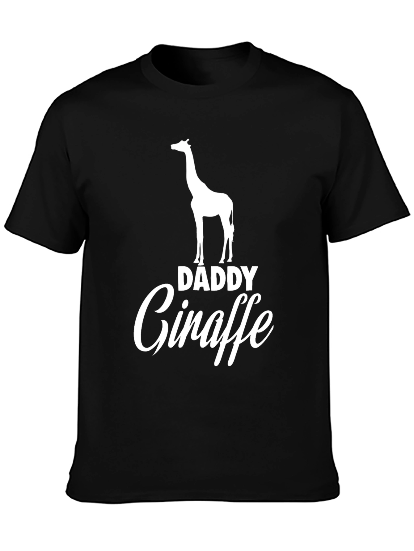 Daddy Giraffe Black Graphic Tee