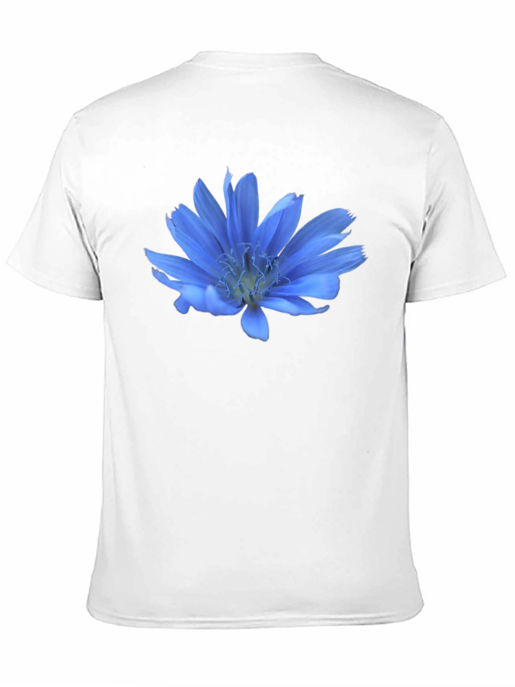 Blue Flower Graphic T-Shirt - Casual Wear