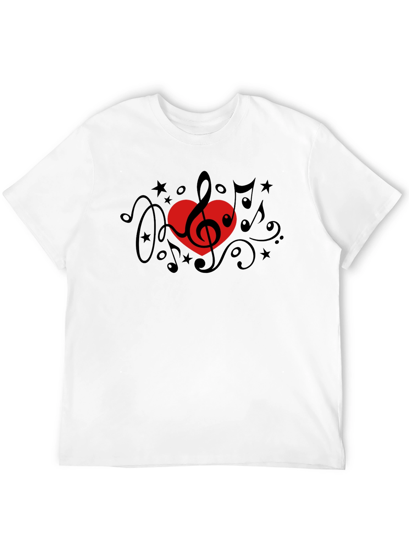 Music Lover T-Shirt - Treble Clef Heart Design
