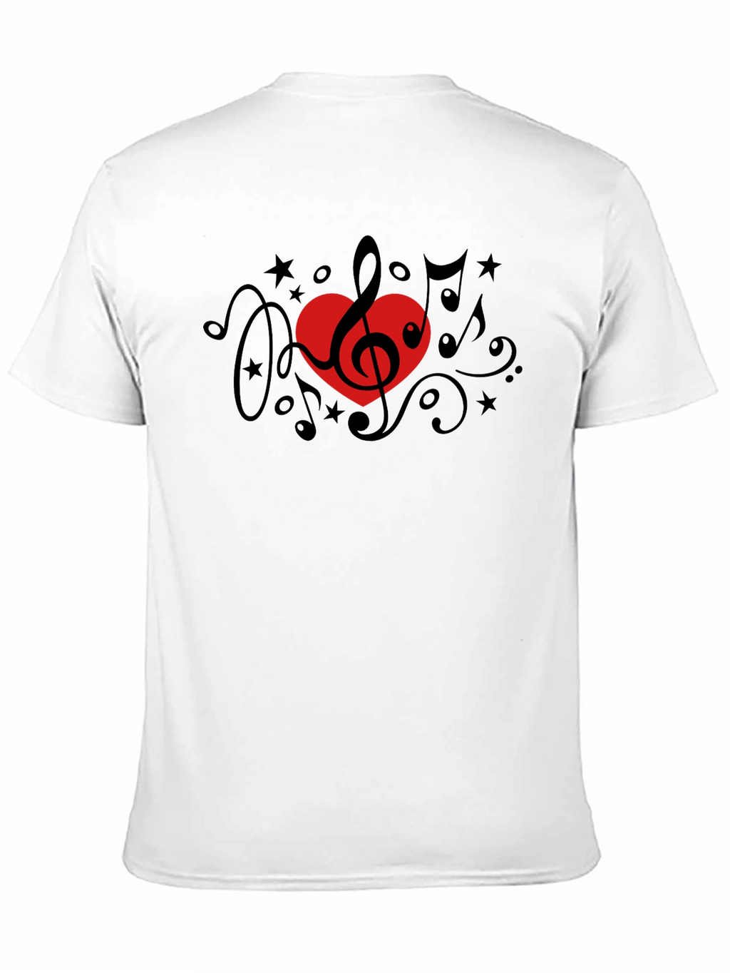 Music Lover T-Shirt - Treble Clef Heart Design