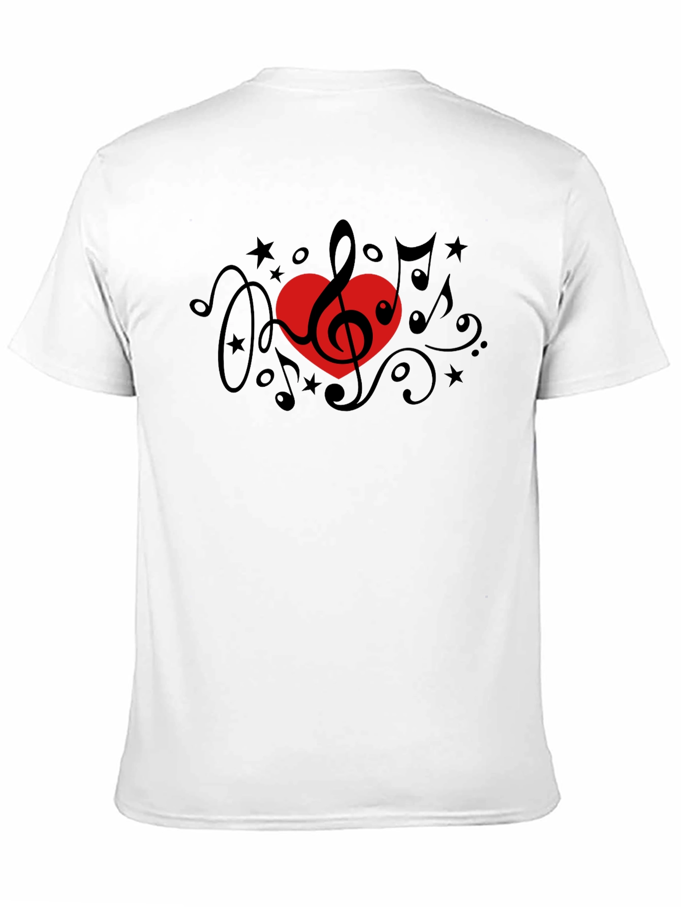 Music Lover T-Shirt - Treble Clef Heart Design