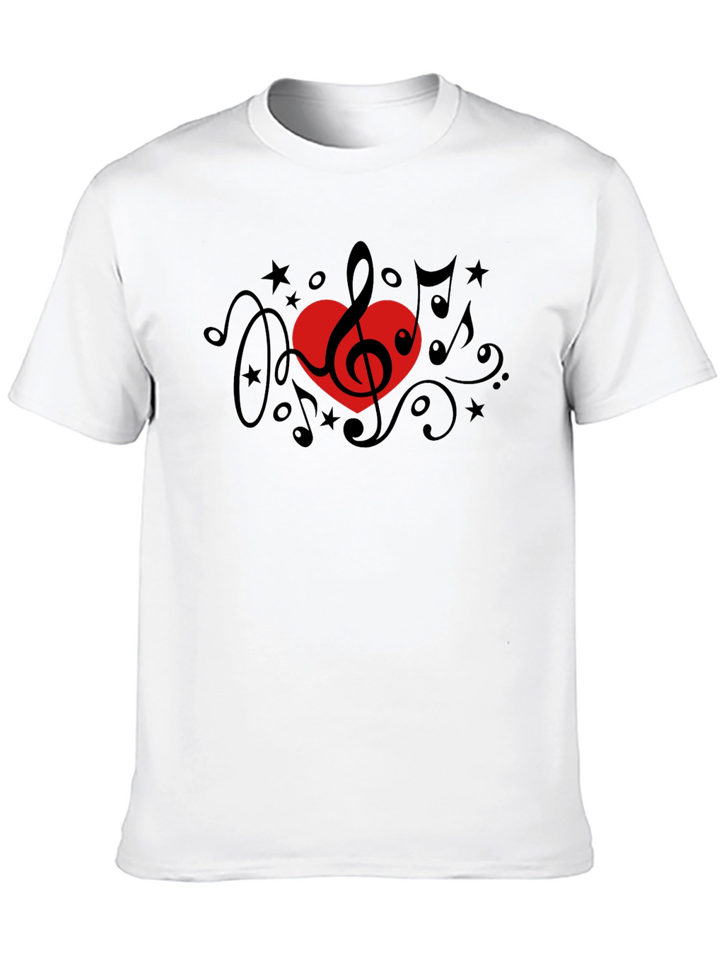 Music Lover T-Shirt - Treble Clef Heart Design