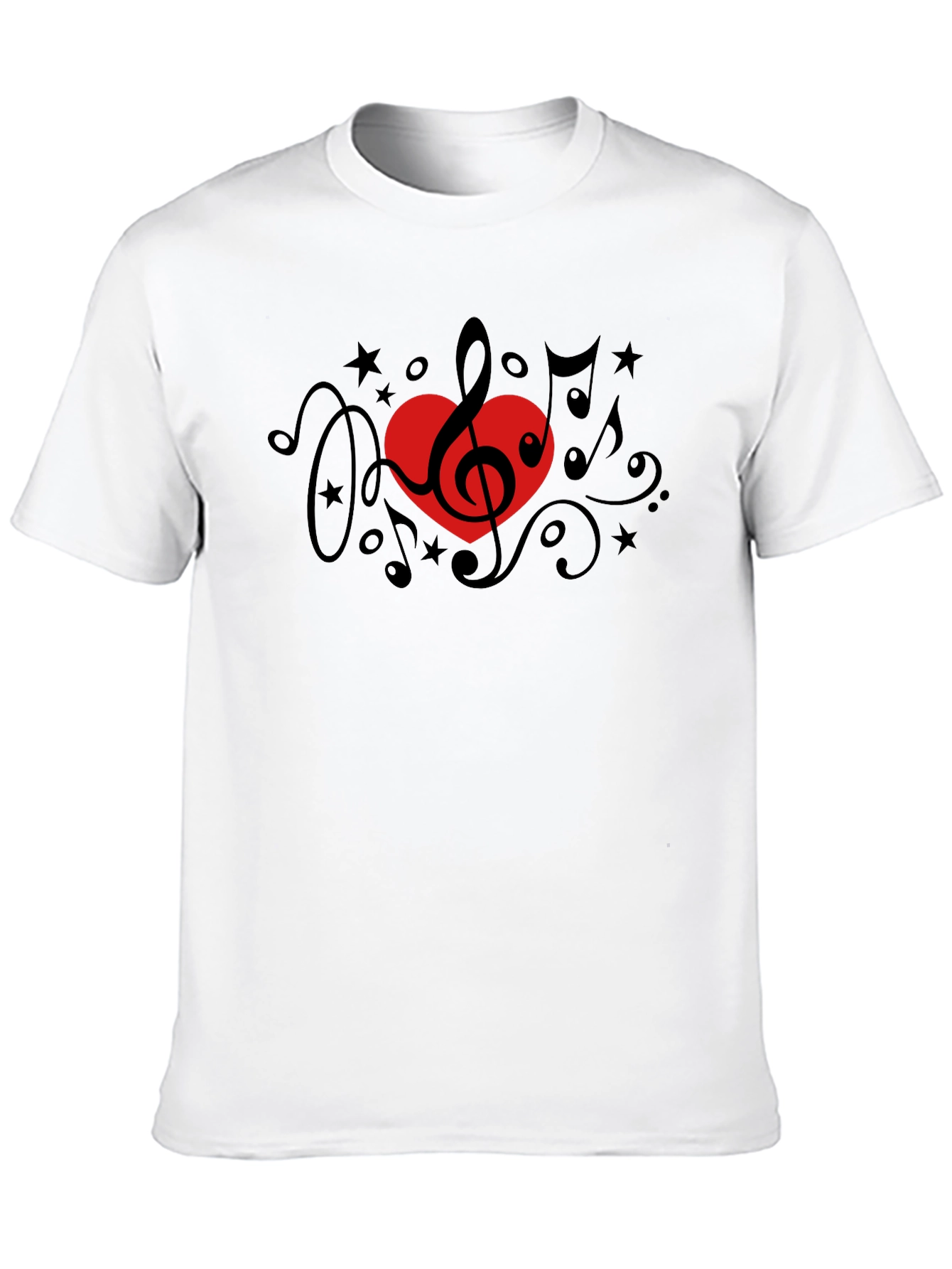 Music Lover T-Shirt - Treble Clef Heart Design