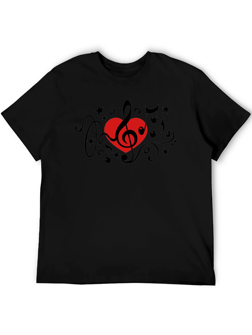Music Lover T-Shirt - Treble Clef Heart Design