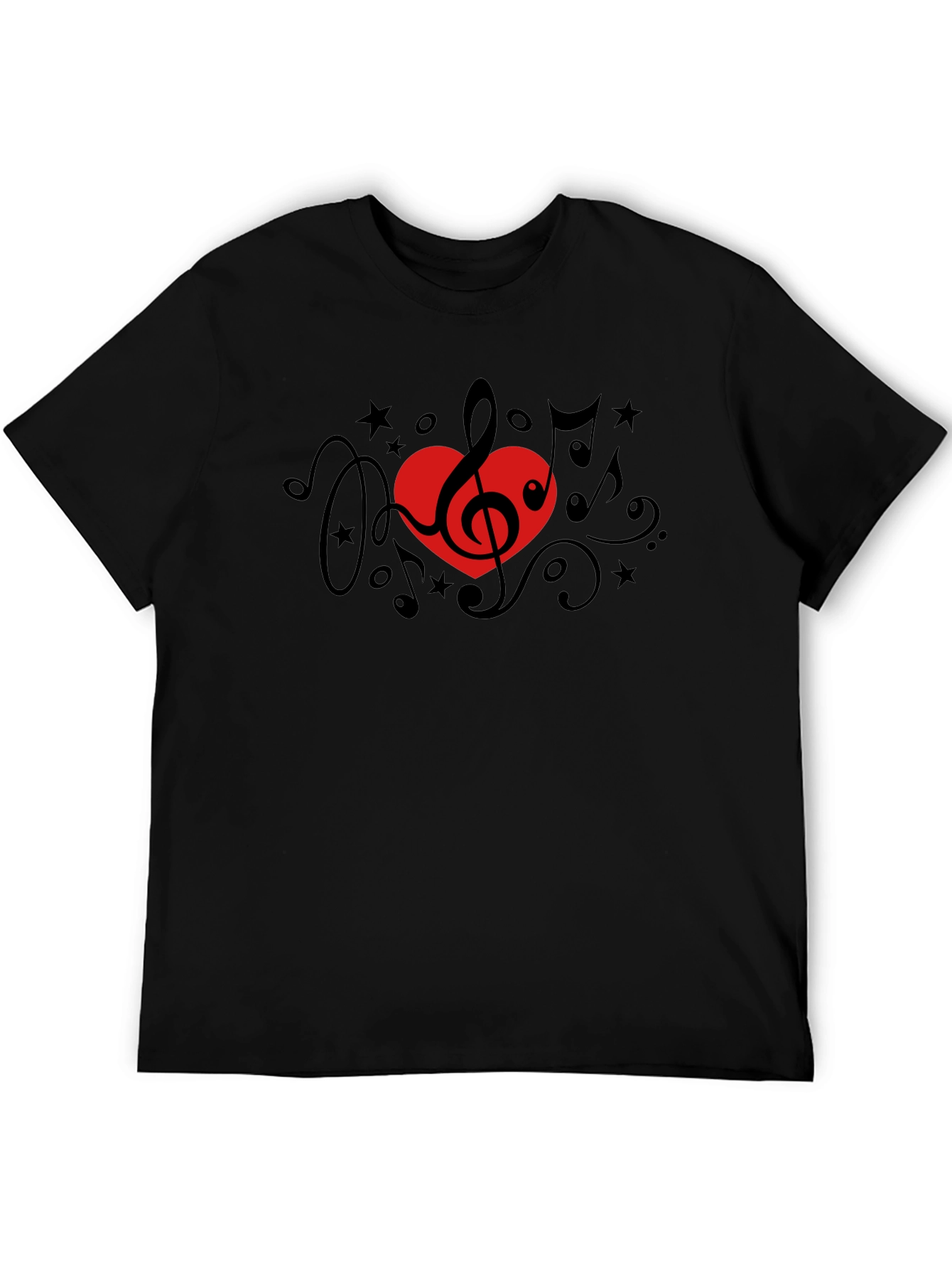 Music Lover T-Shirt - Treble Clef Heart Design