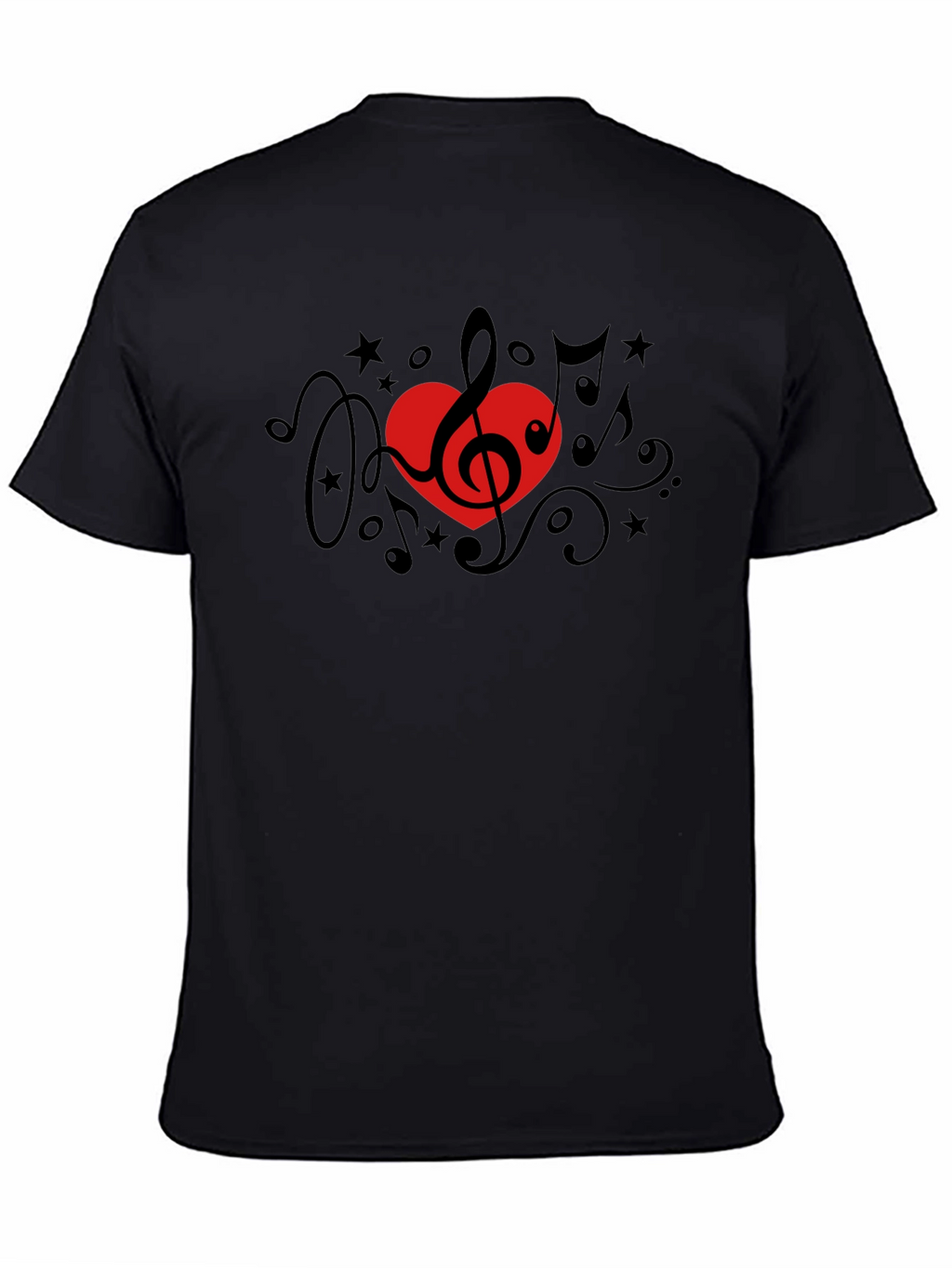 Music Lover T-Shirt - Treble Clef Heart Design