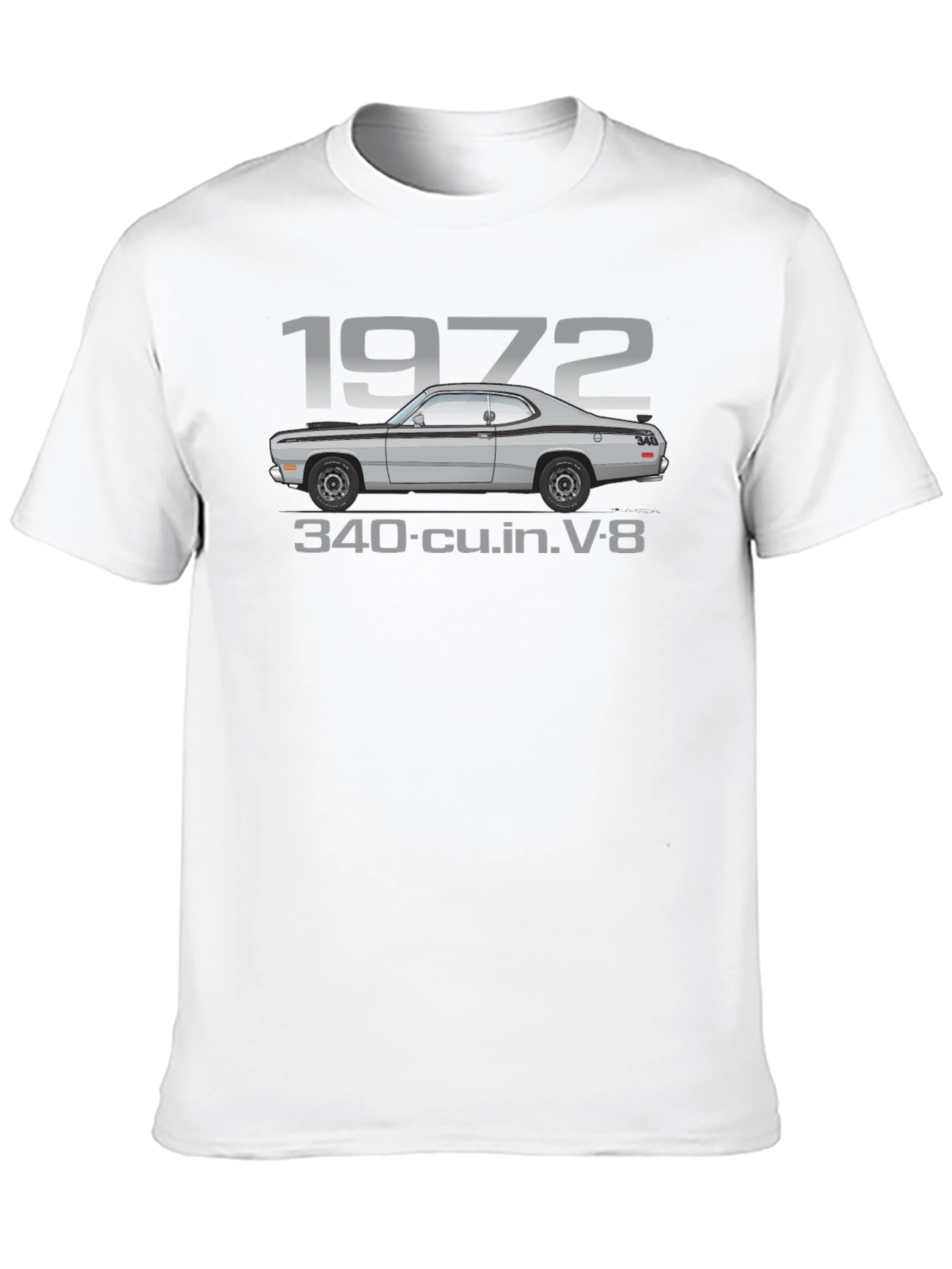 1972 Classic Car T-Shirt - 340 cu.in. V-8 Engine Tee