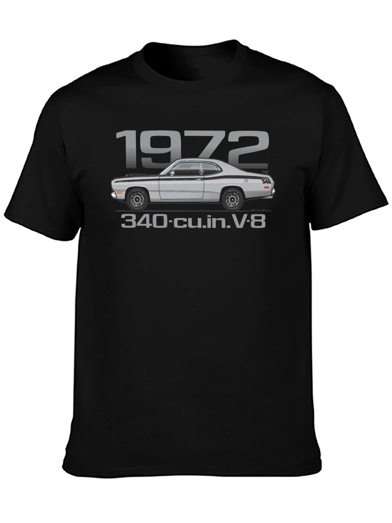 1972 Classic Car T-Shirt - 340 cu.in. V-8 Engine Tee