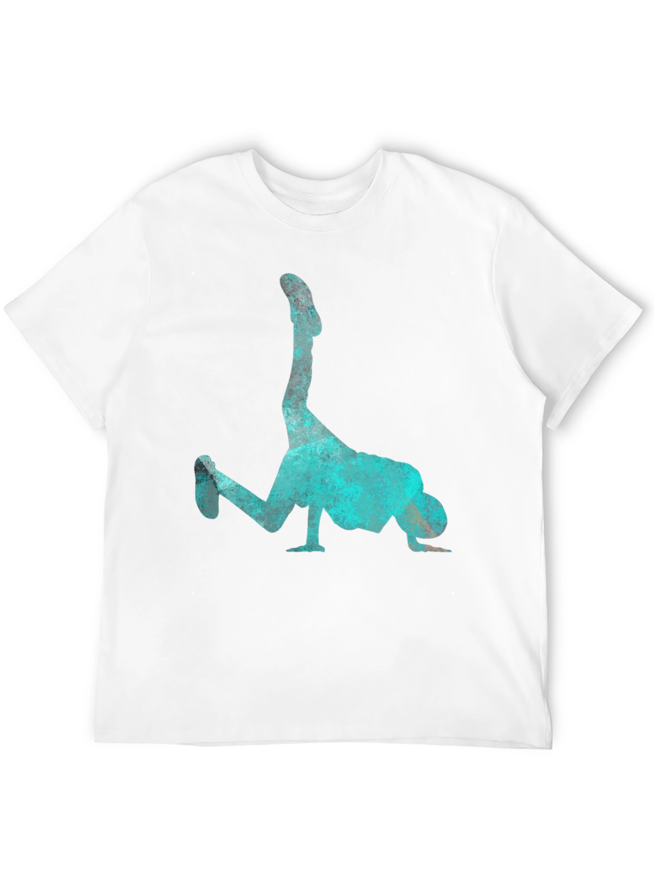 Breakdance Pose Graphic Tee - Cool Aqua Print